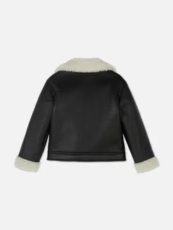 Fleece Trim Biker Jacket