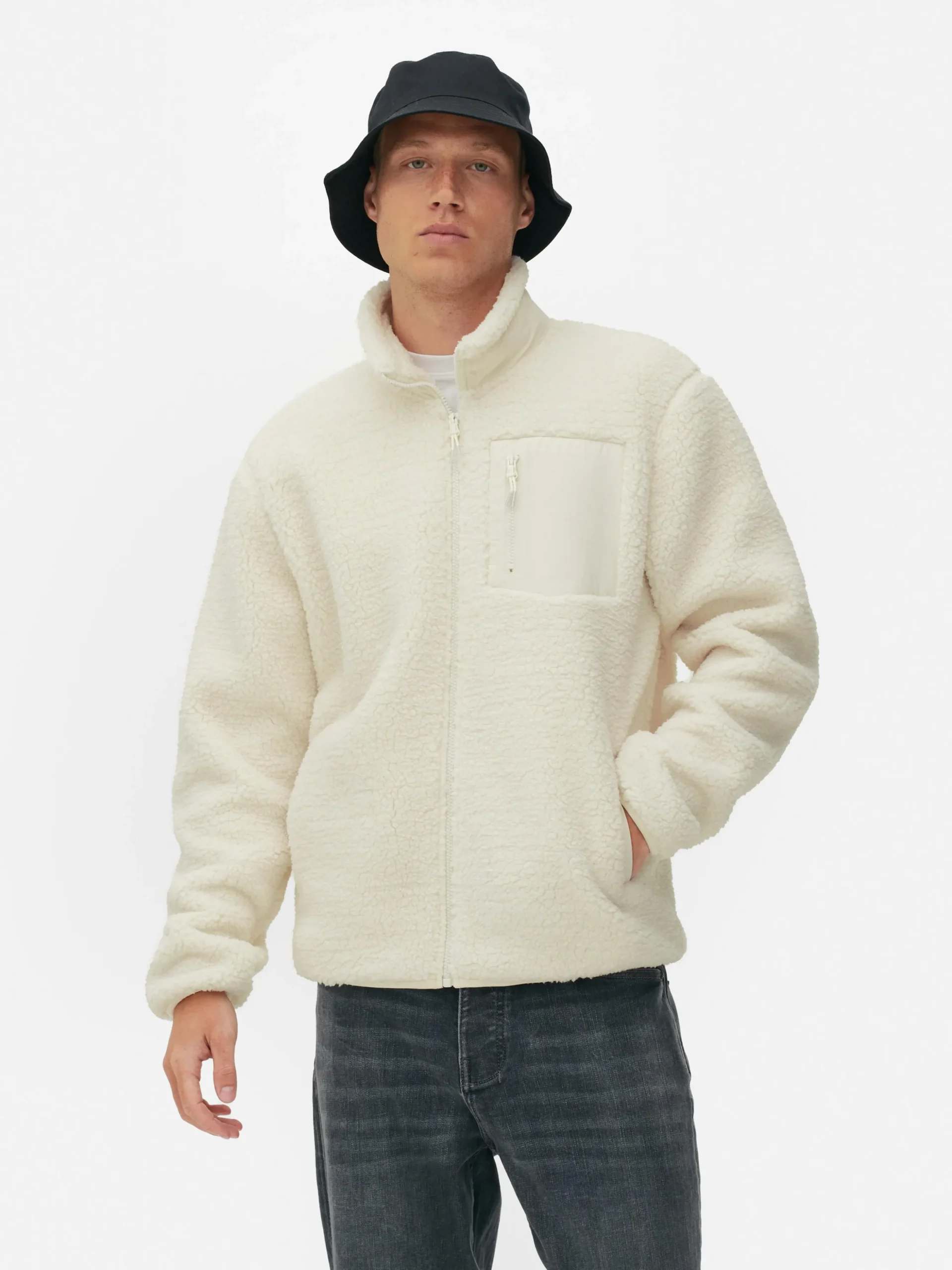 Funnel Neck Borg Jacket