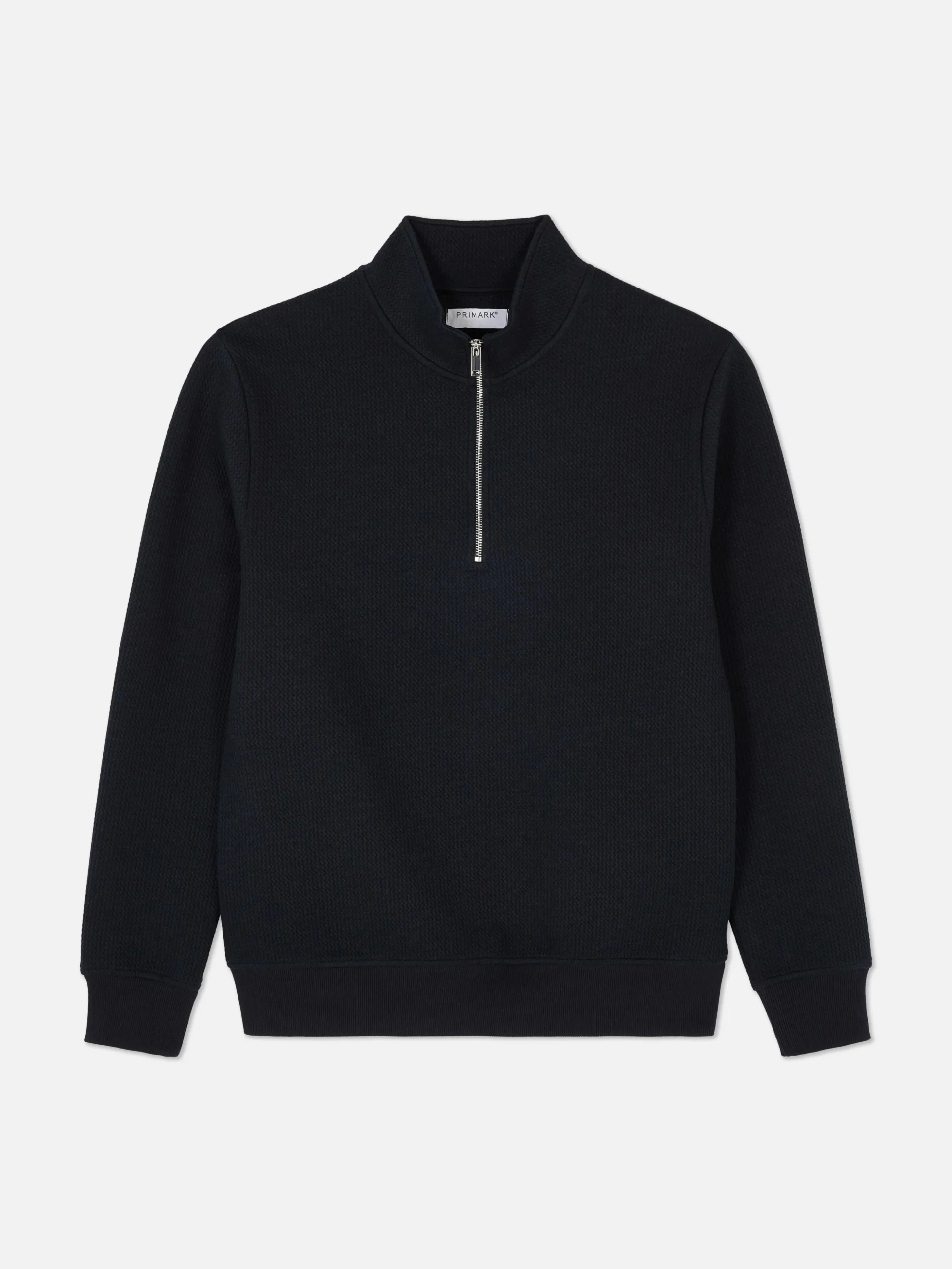 Geometric Textured Quarter-Zip Sweatshirt