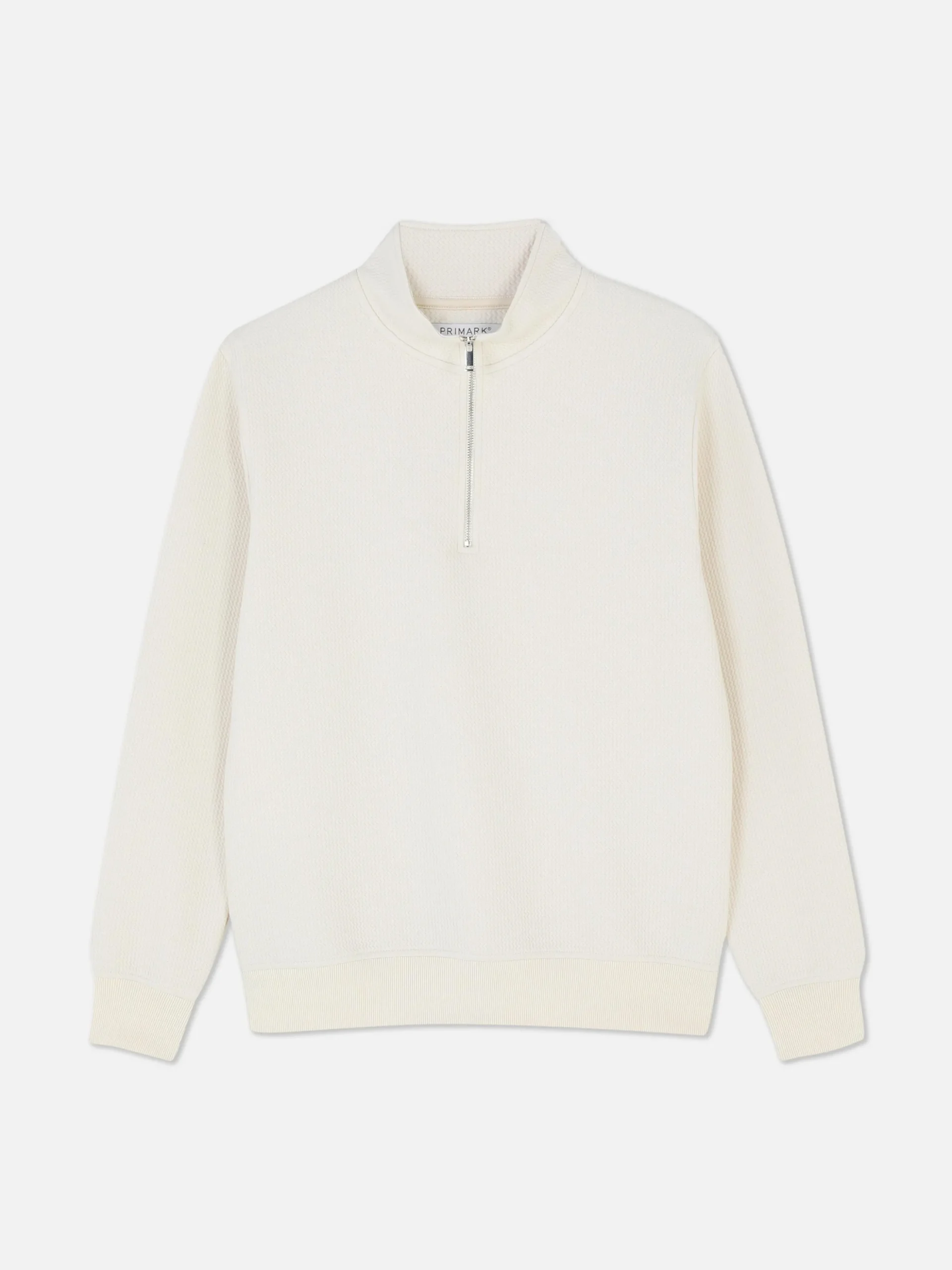 Geometric Textured Quarter-Zip Sweatshirt
