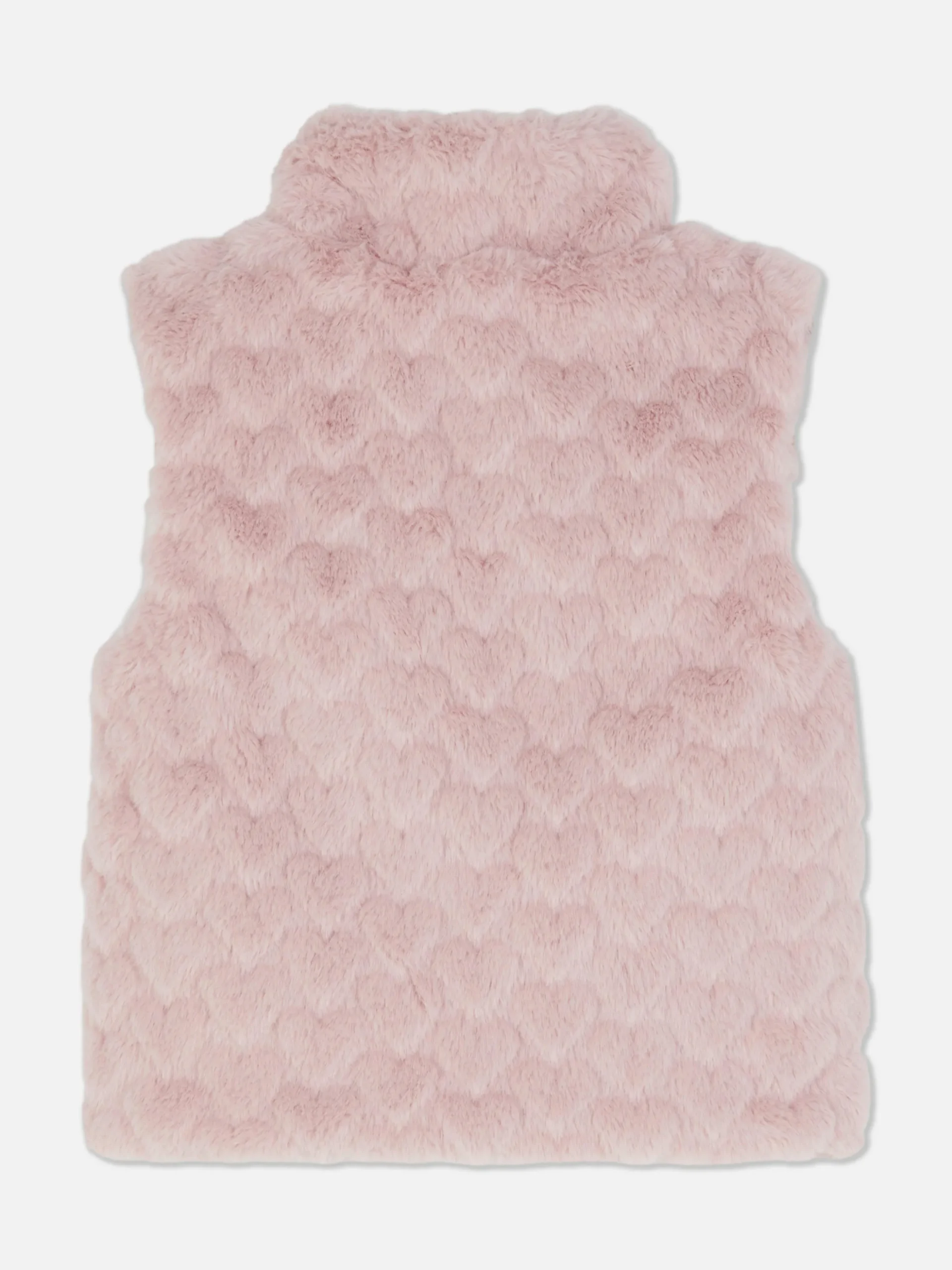 Heart Texture Faux Fur Vest