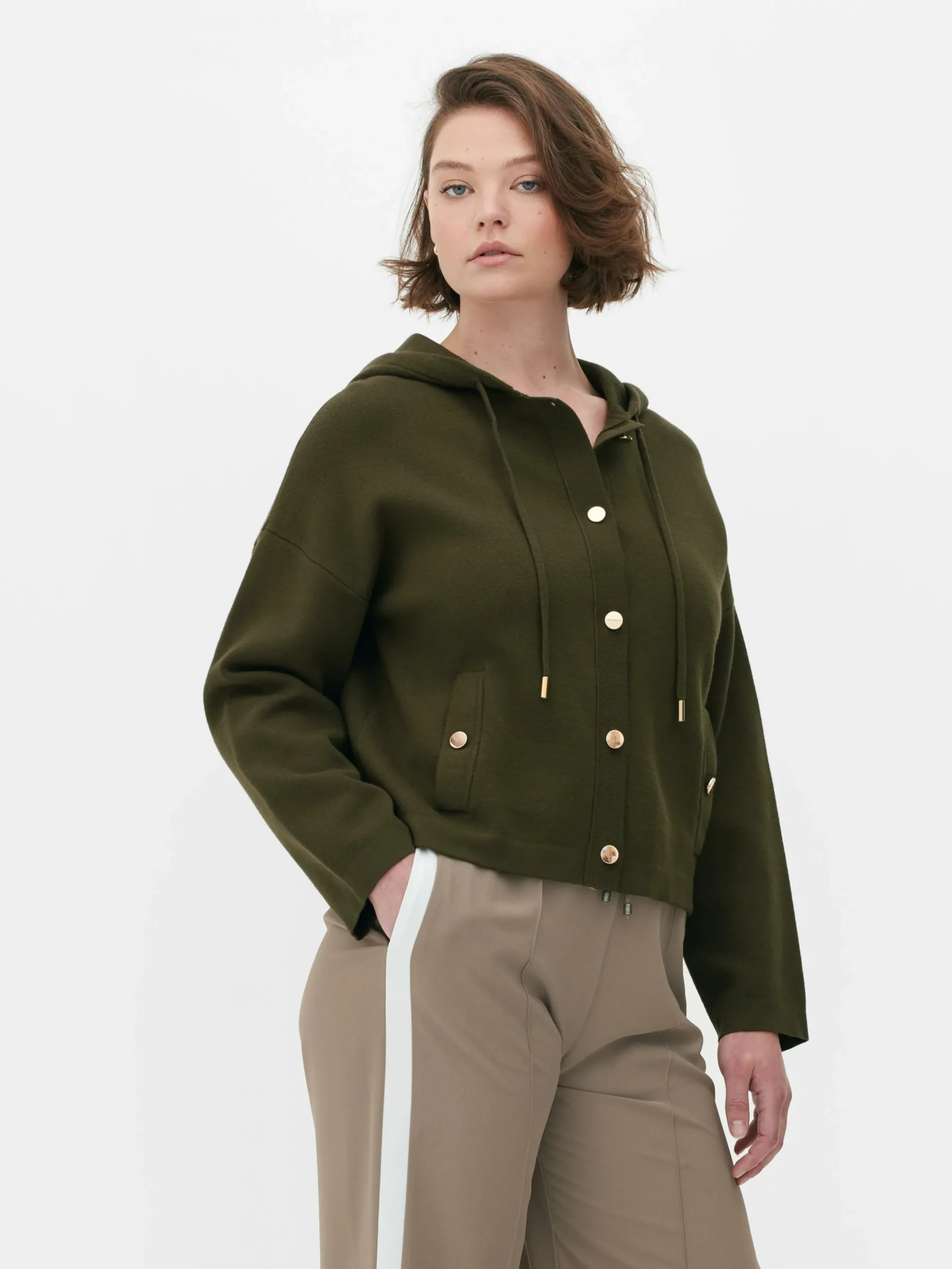 Hooded Knit Bomber Jacket