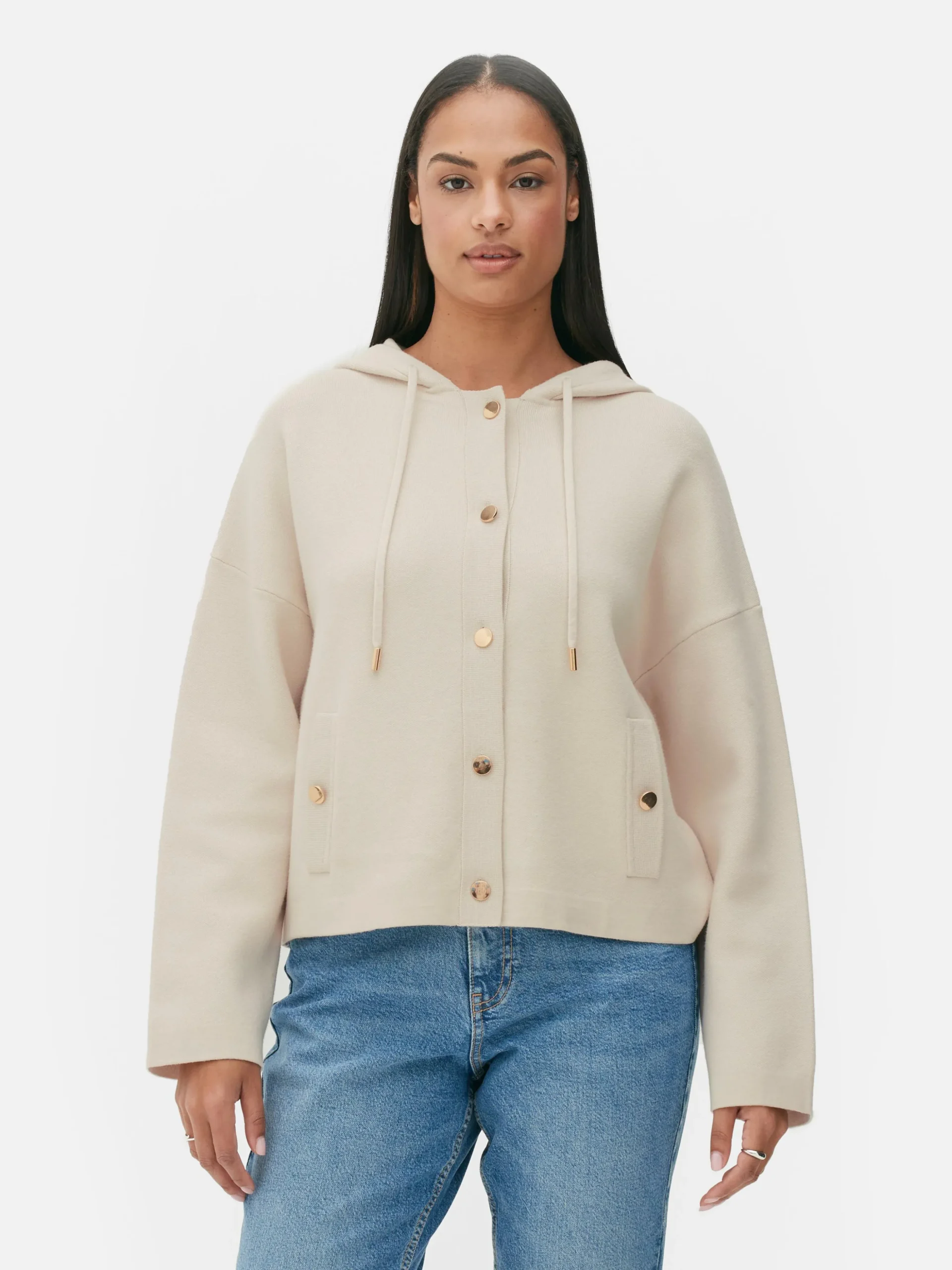 Hooded Knit Bomber Jacket