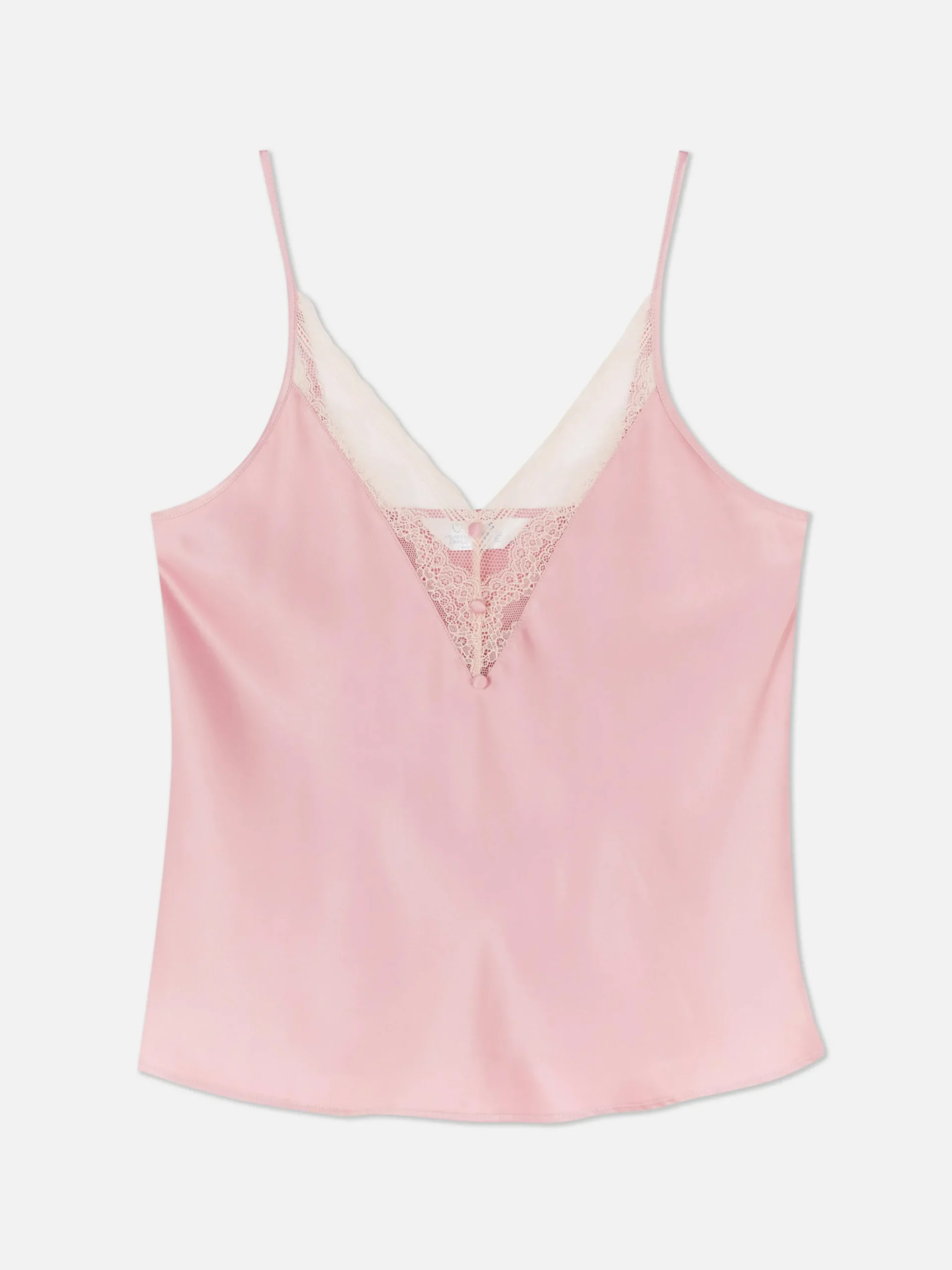 Lace Trim Satin Pajama Cami