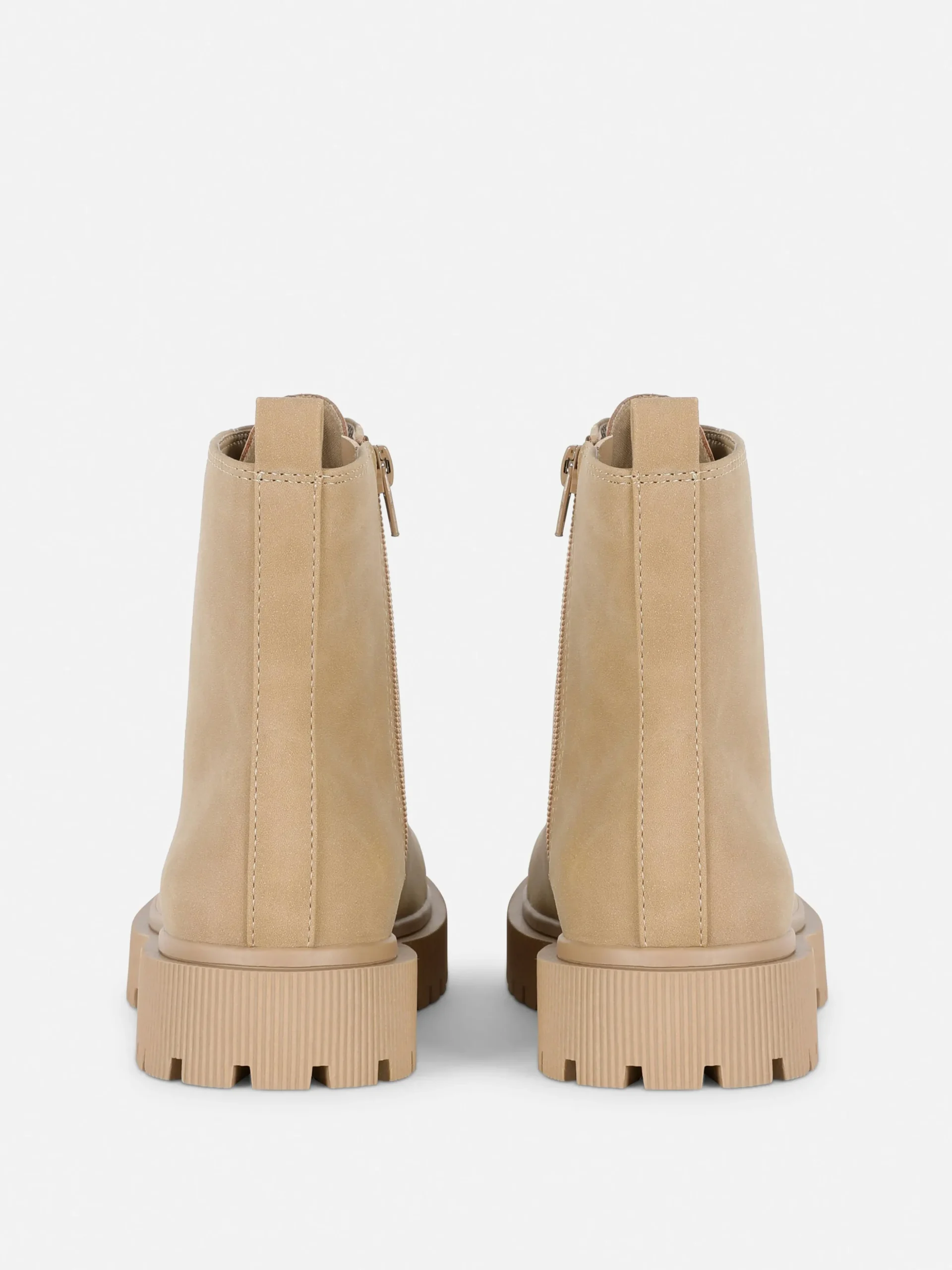 Lace-Up Faux Suede Boots