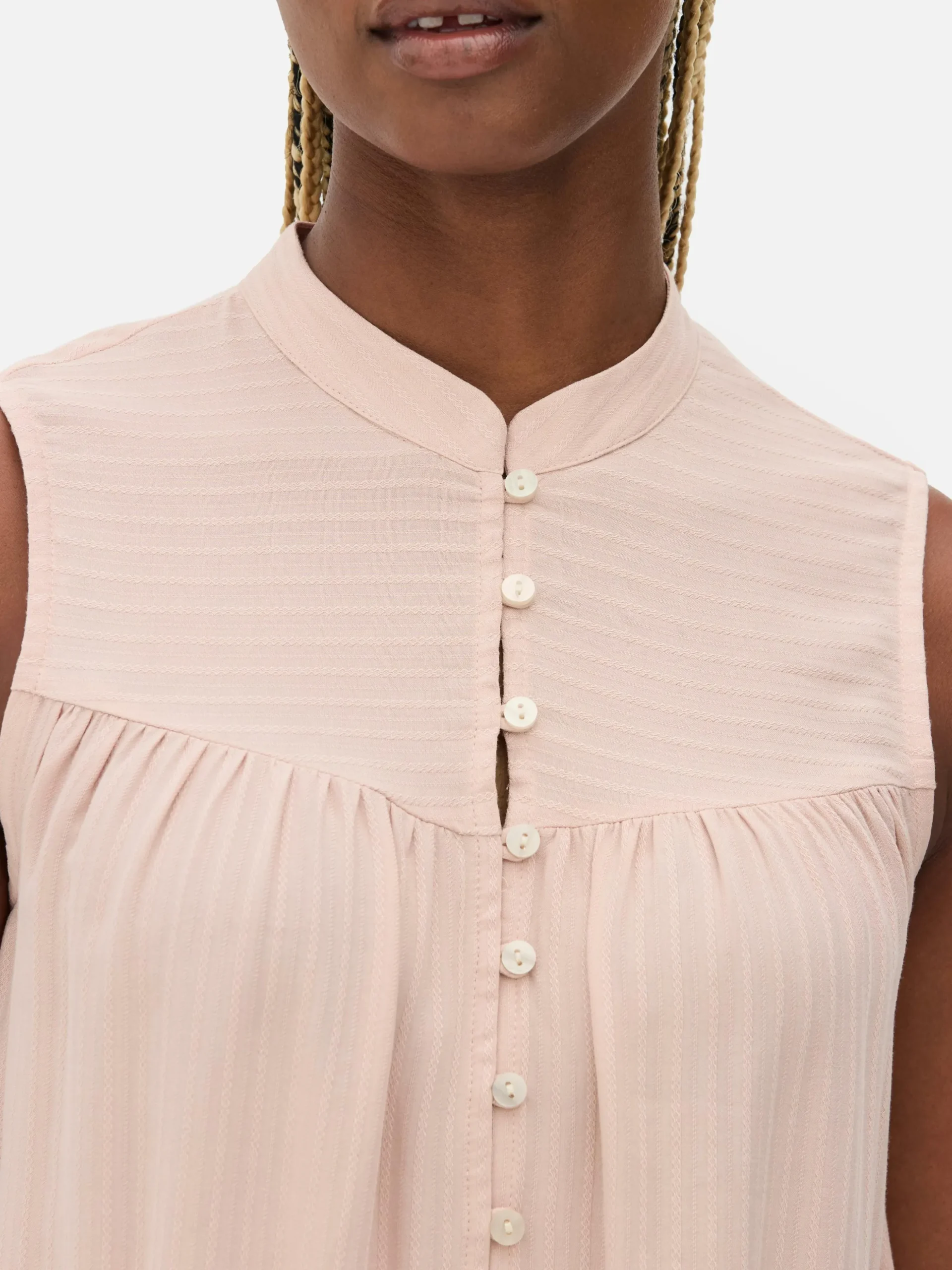 Ladder Detail Peasant Blouse