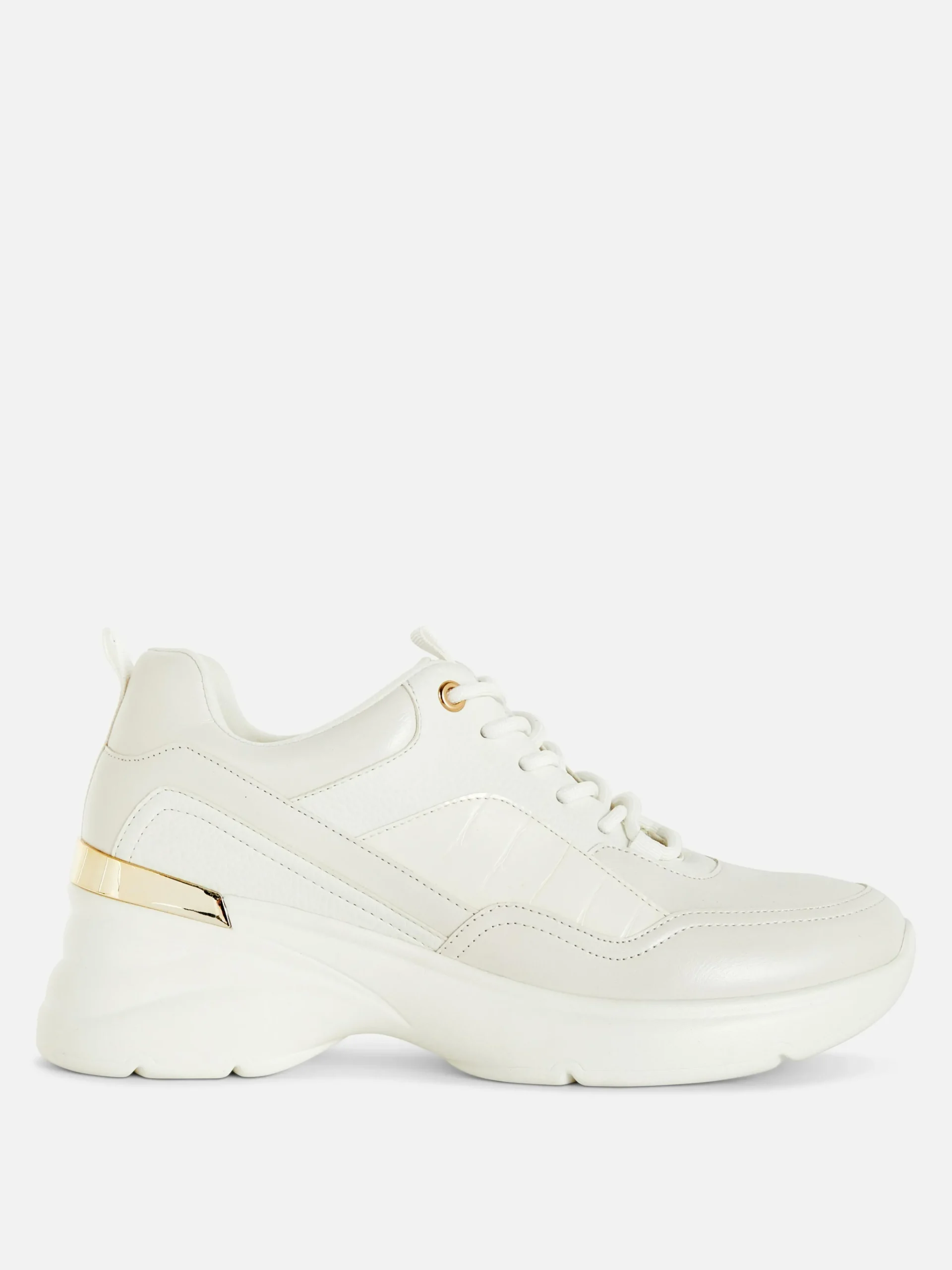 Metal Trim Wedge Sneakers