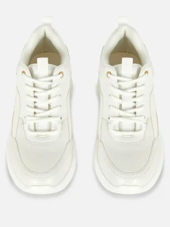 Metal Trim Wedge Sneakers