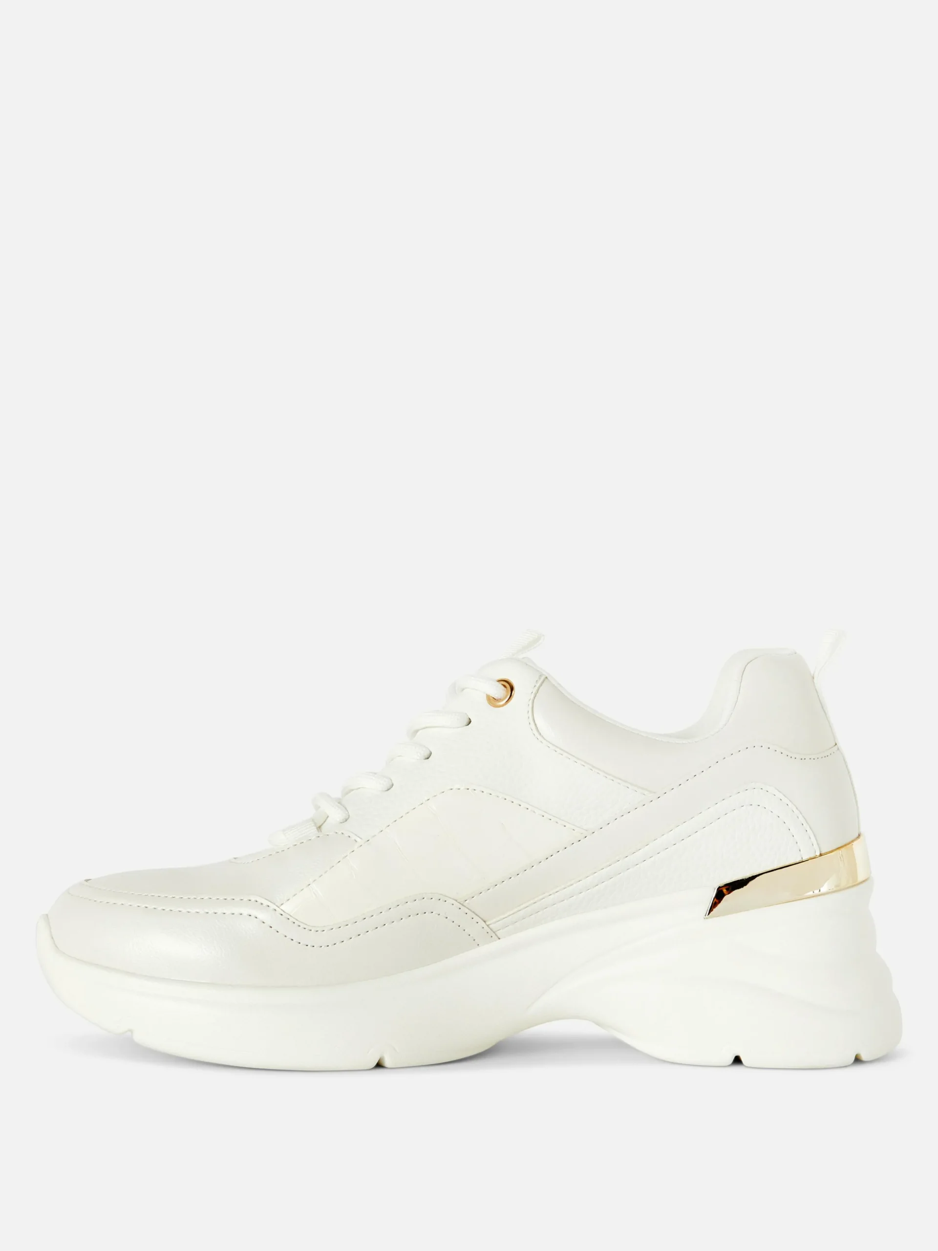 Metal Trim Wedge Sneakers