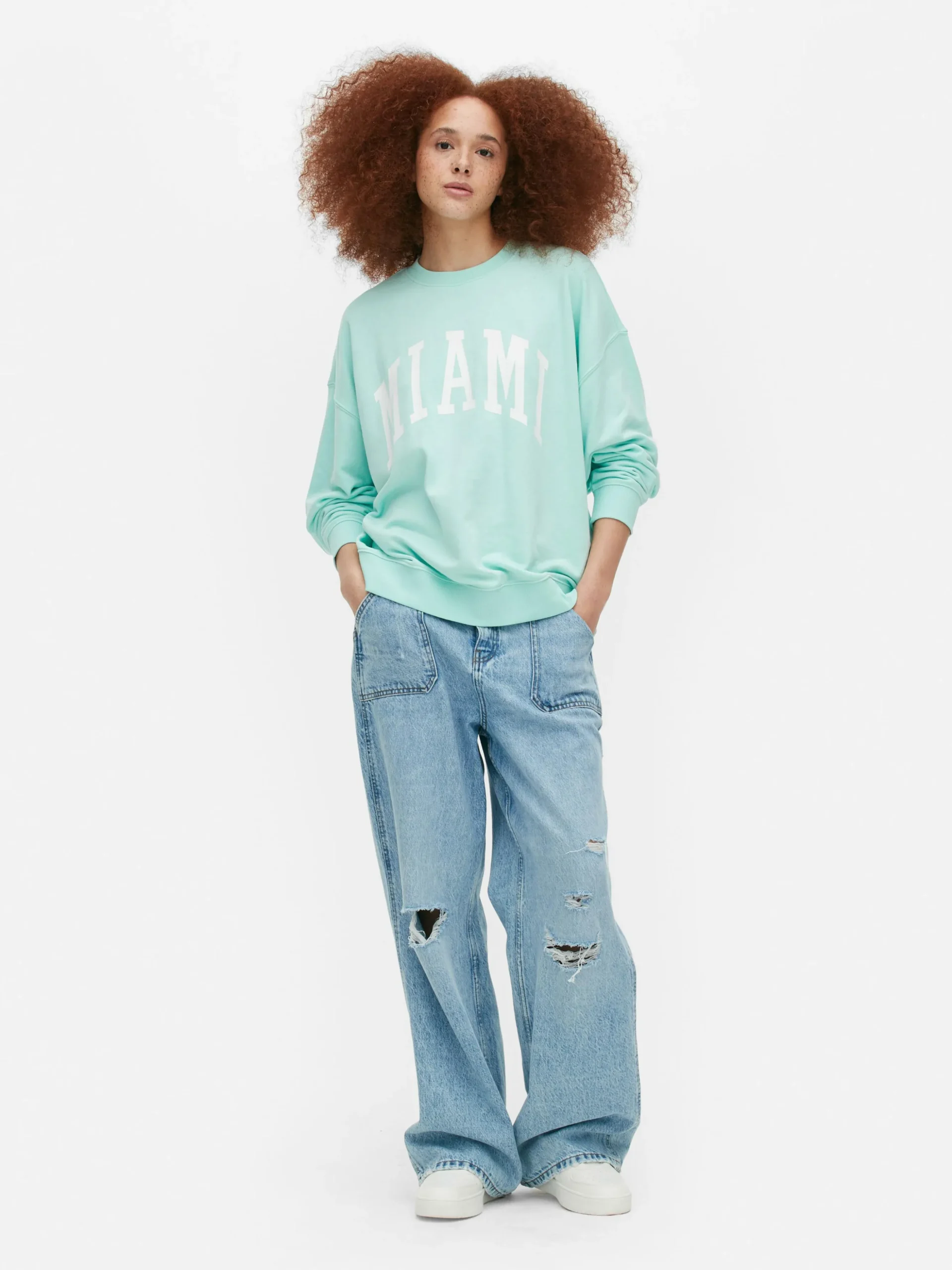 Miami Lettering Oversized Sweatshirt