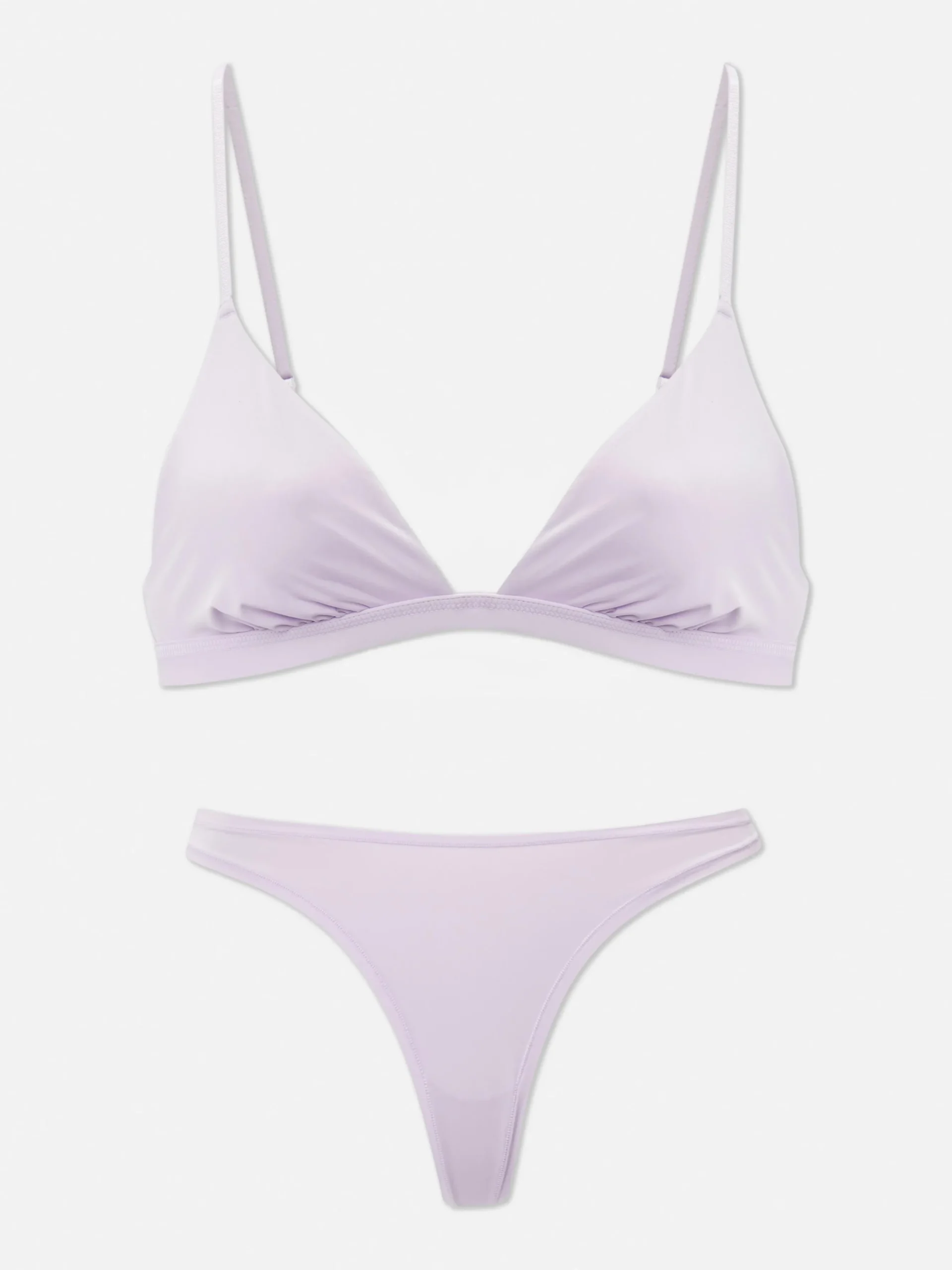 Microfiber Triangle Bra And Thong Set