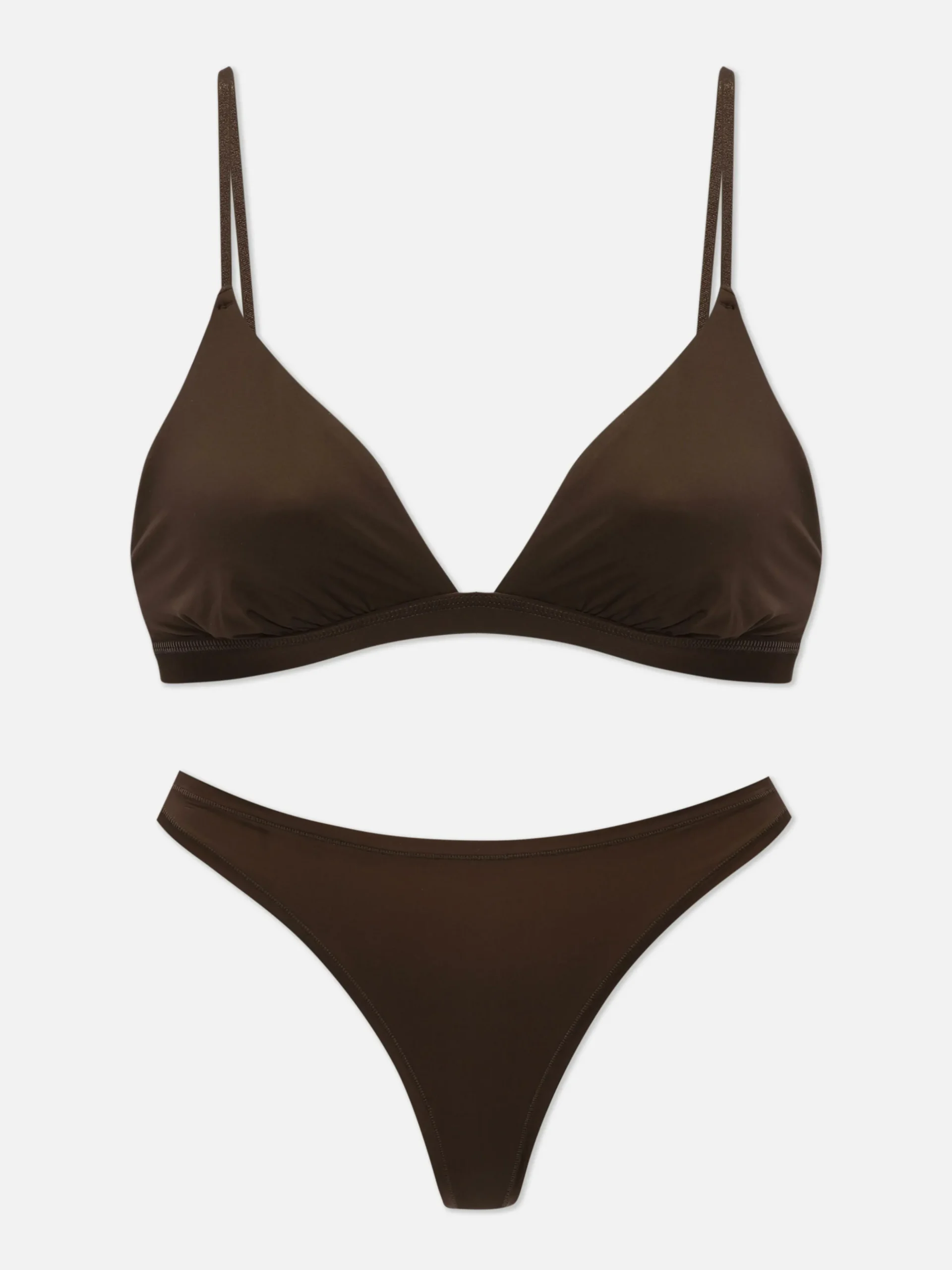 Microfiber Triangle Bra And Thong Set