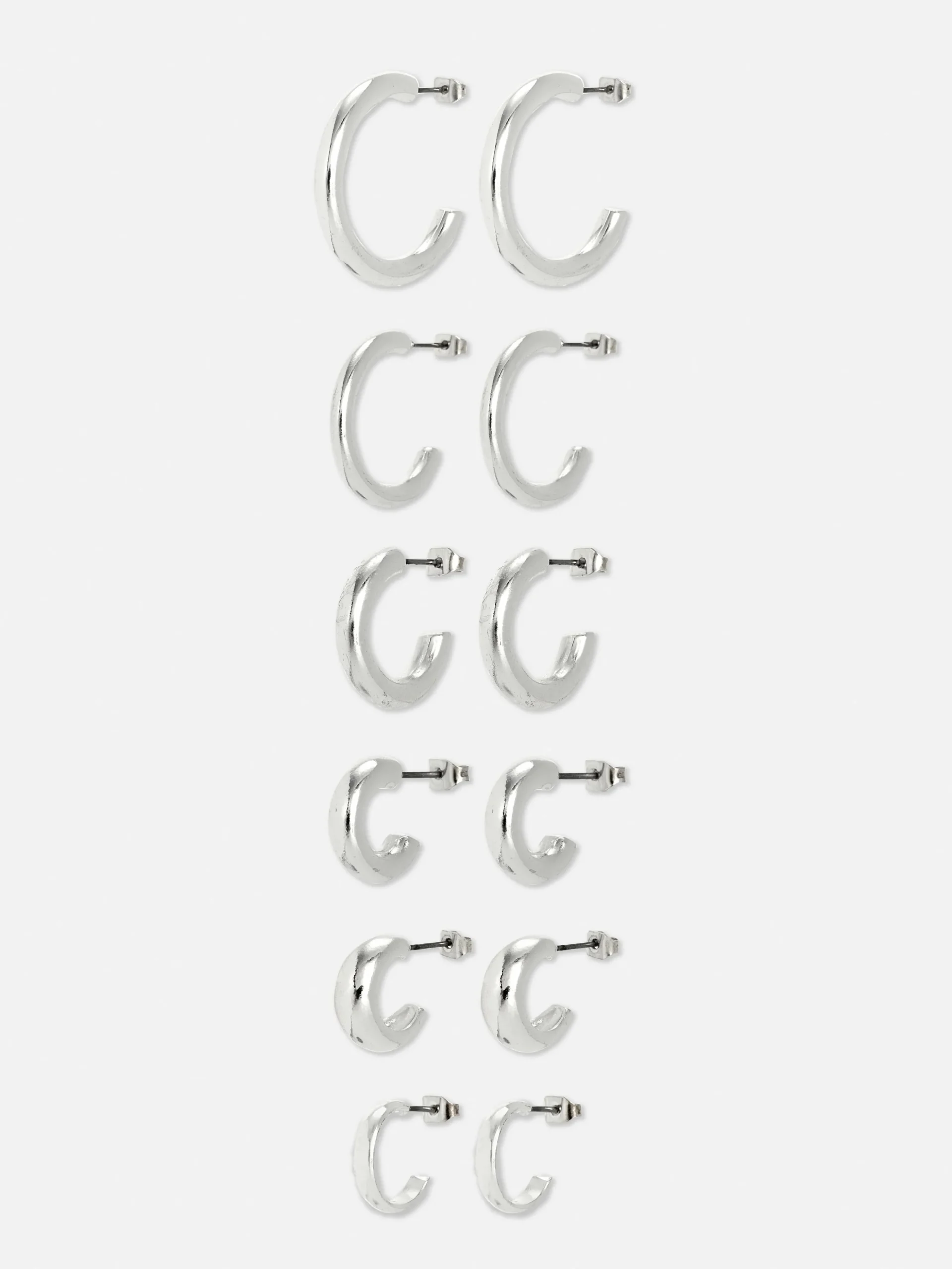 6-Pack Chunky Hoop Earrings