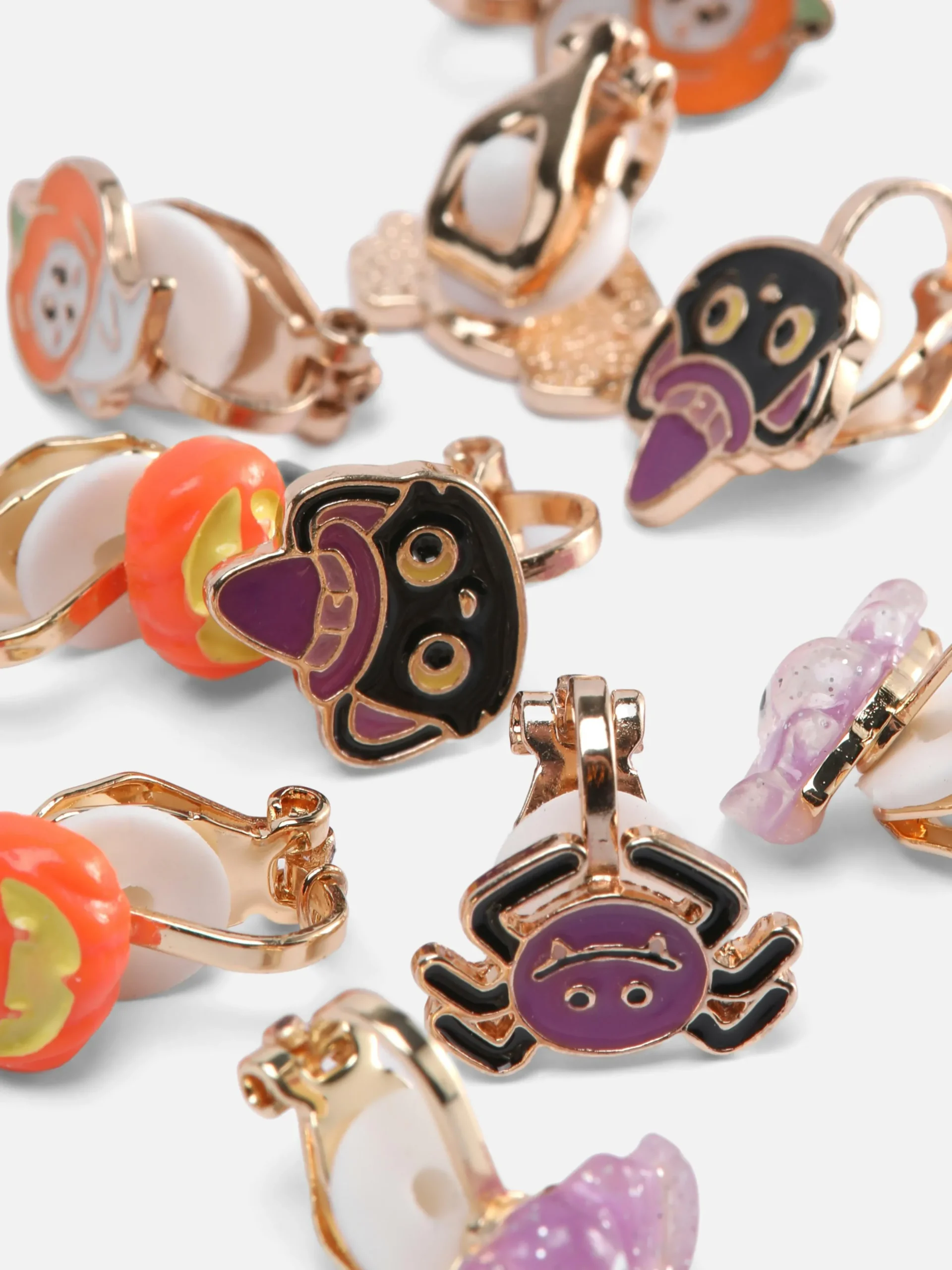 5-Pack Glow In The Dark Clip-On Halloween Earrings