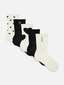 5-Pack Heart Crew Socks