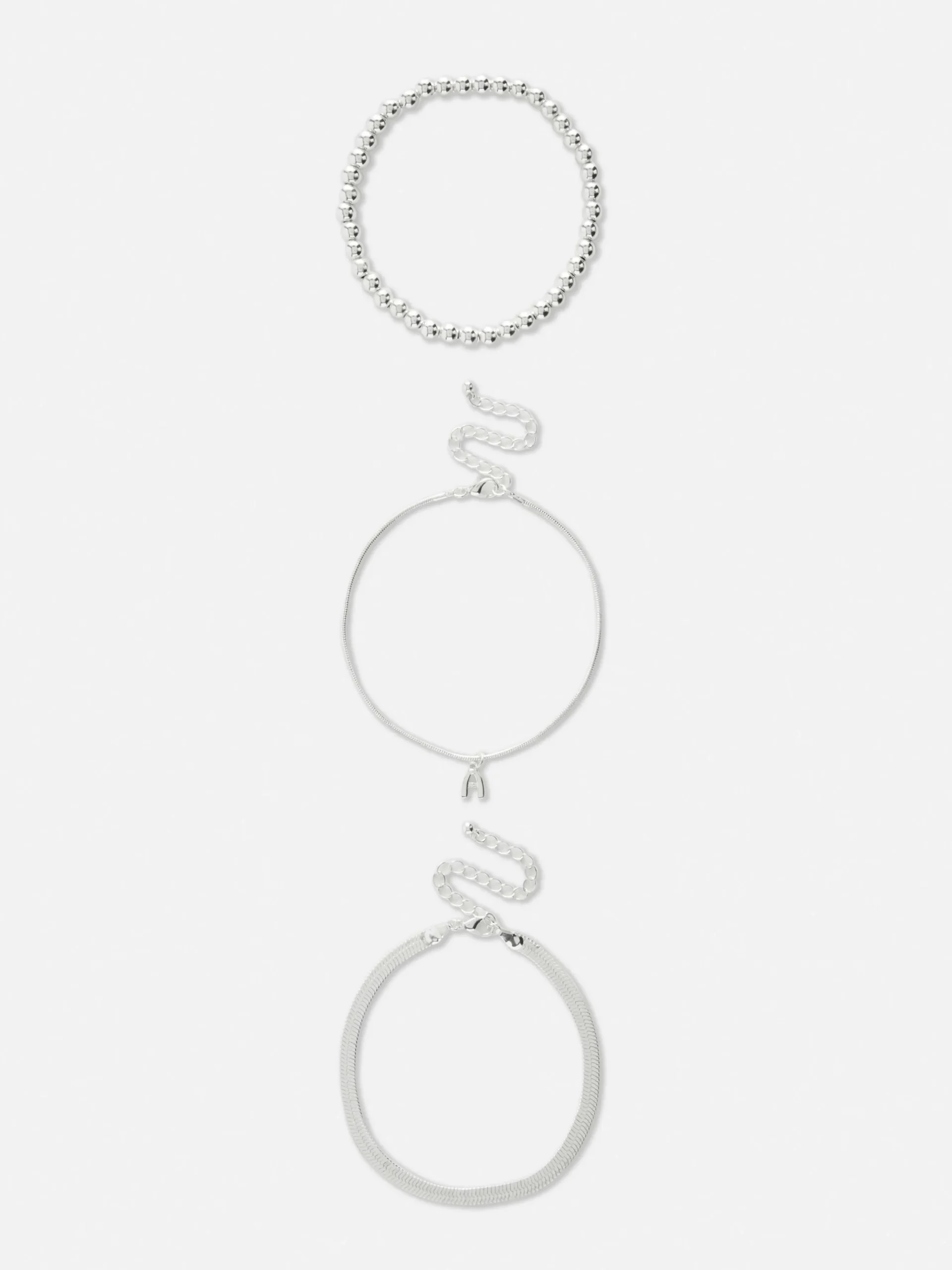 3-Pack Initial Infinity Anklets