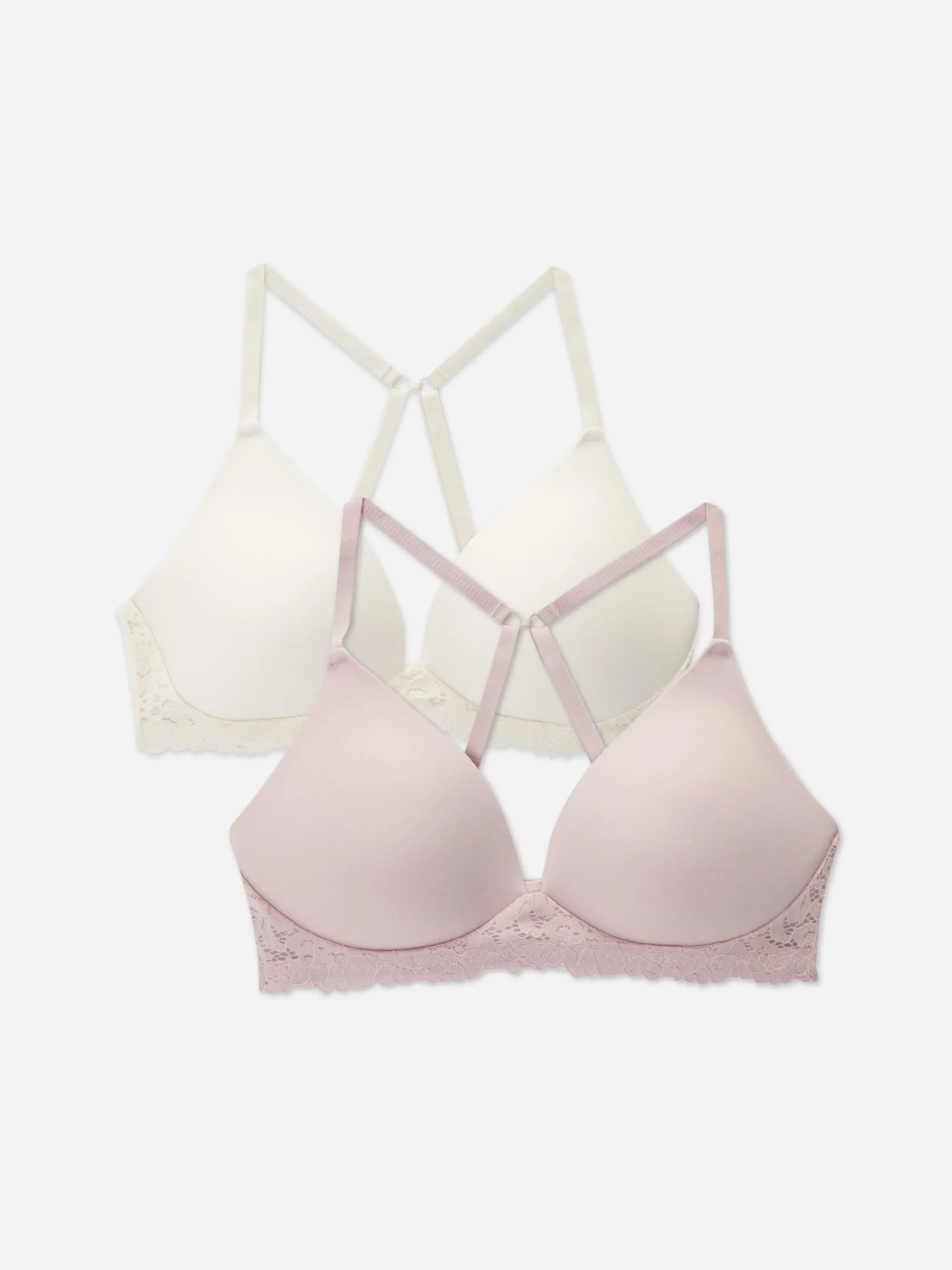 2-Pack Lace Trim Wireless Lounge Bras