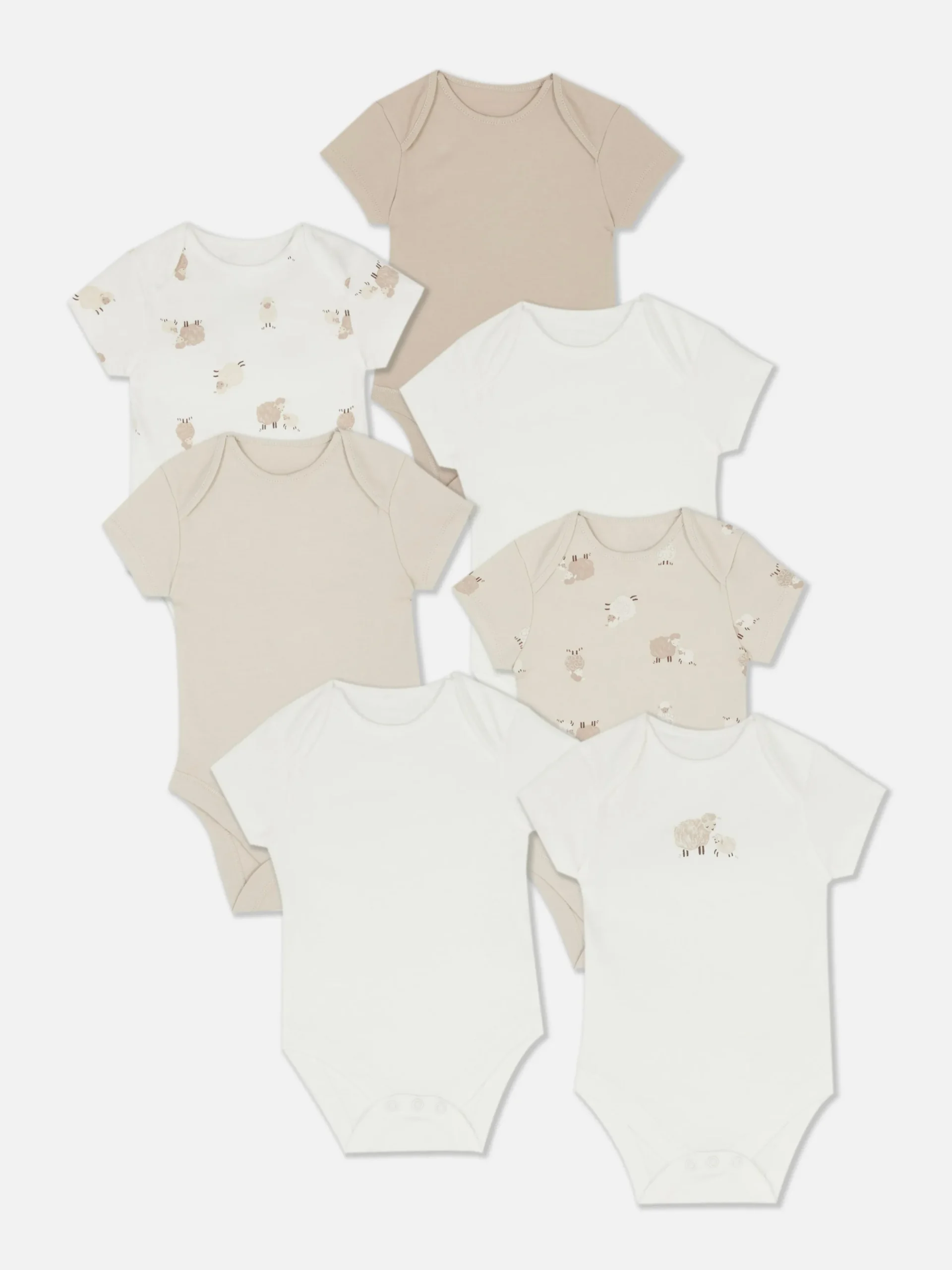 7-Pack Lamb Short Sleeve Bodysuits
