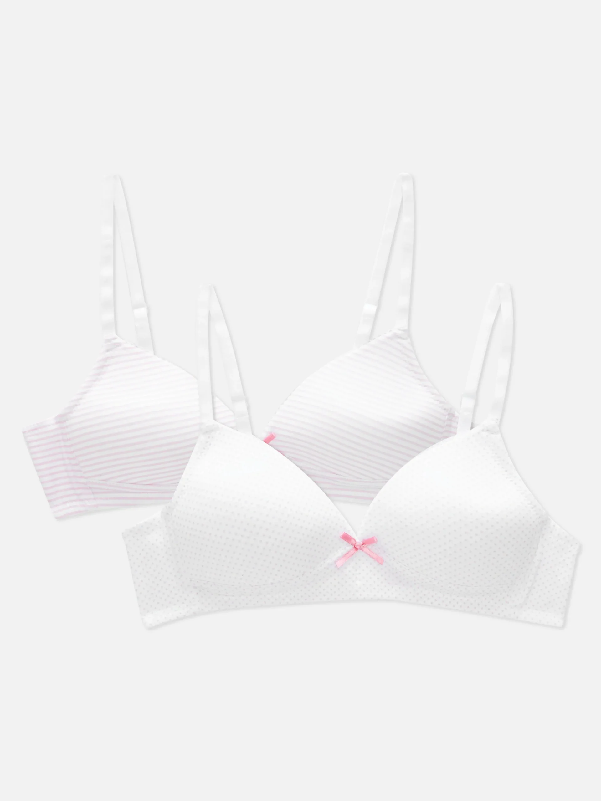 2-Pack Molded Cotton Bras