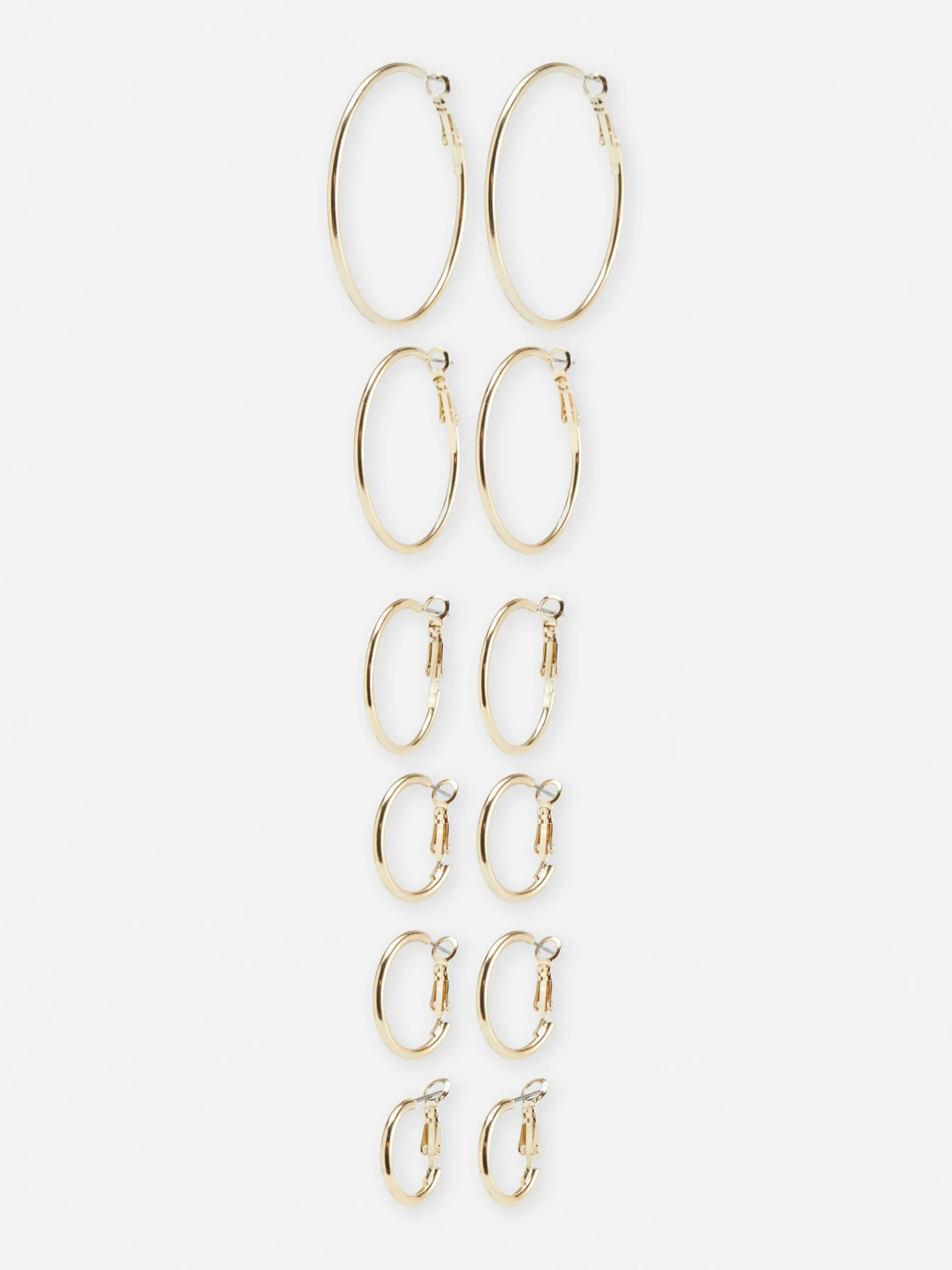 6-Pack Multi Size Hoop Earrings
