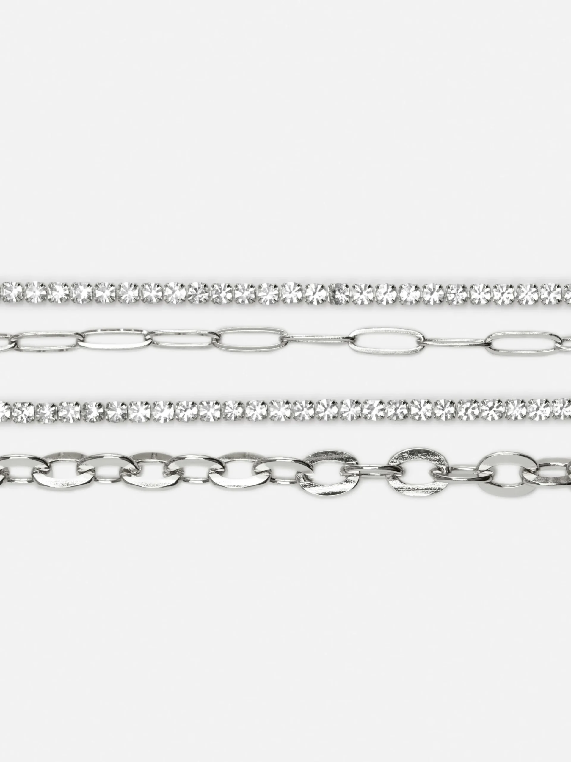 4-Pack Rhinestone Chain Bracelets