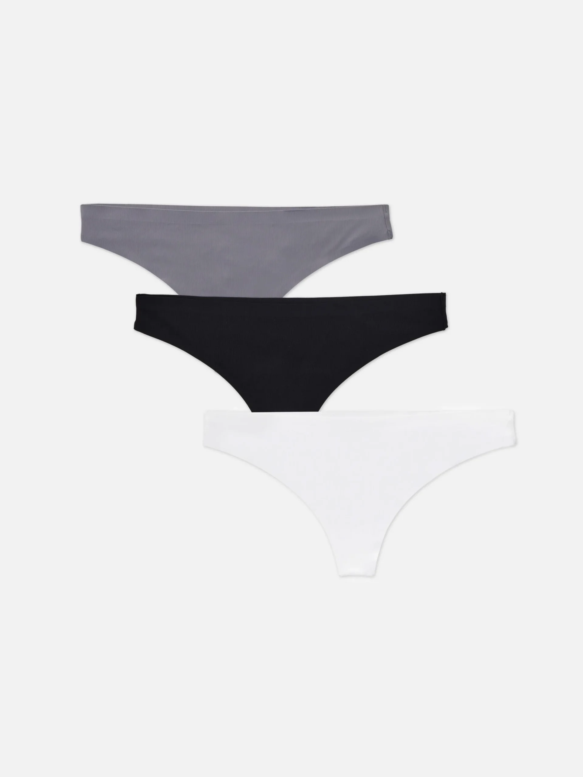 3-Pack Ribbed Thongs