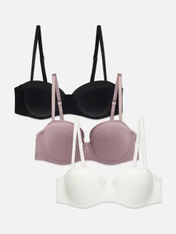 3-Pack Satin Trim Balcony Bras