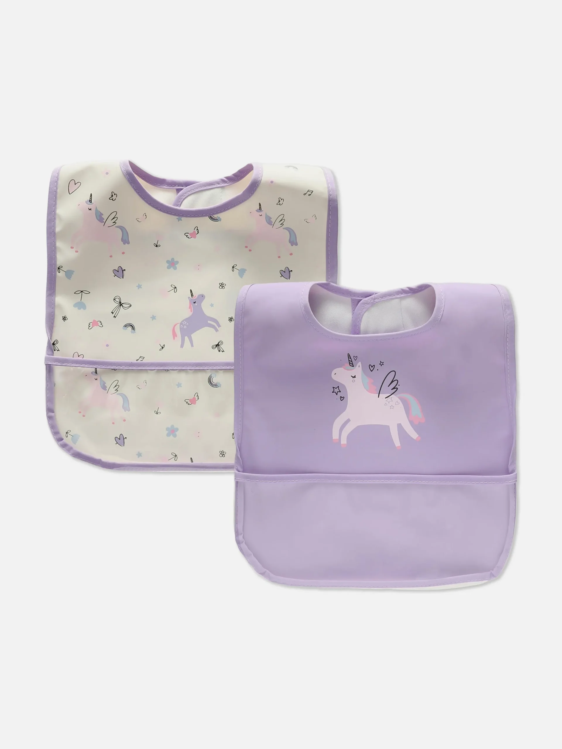 2-Pack Unicorn Wrap Neck Bibs
