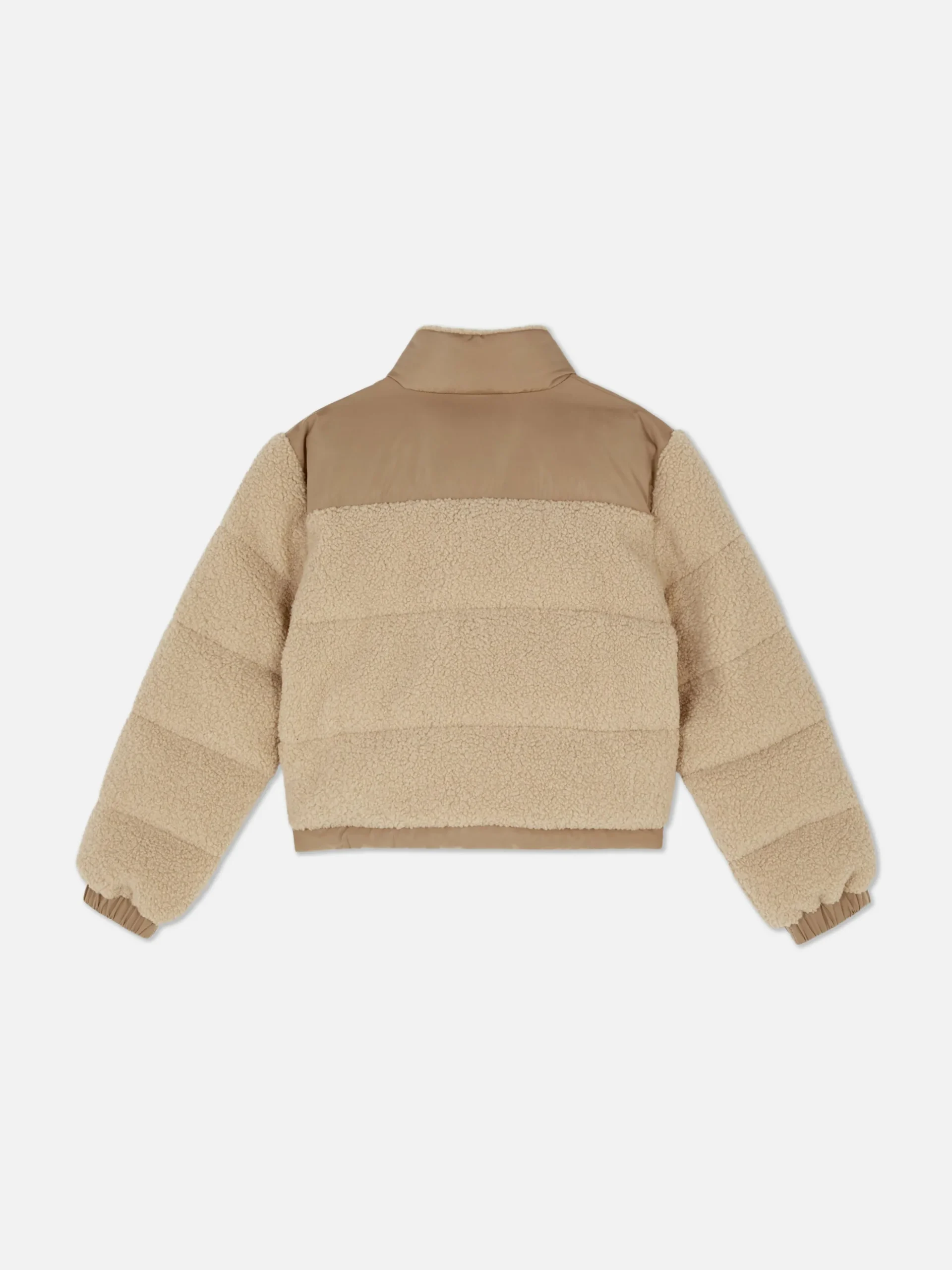 Panelled Borg Puffer Jacket