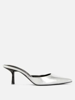Pointed Toe Heeled Mules