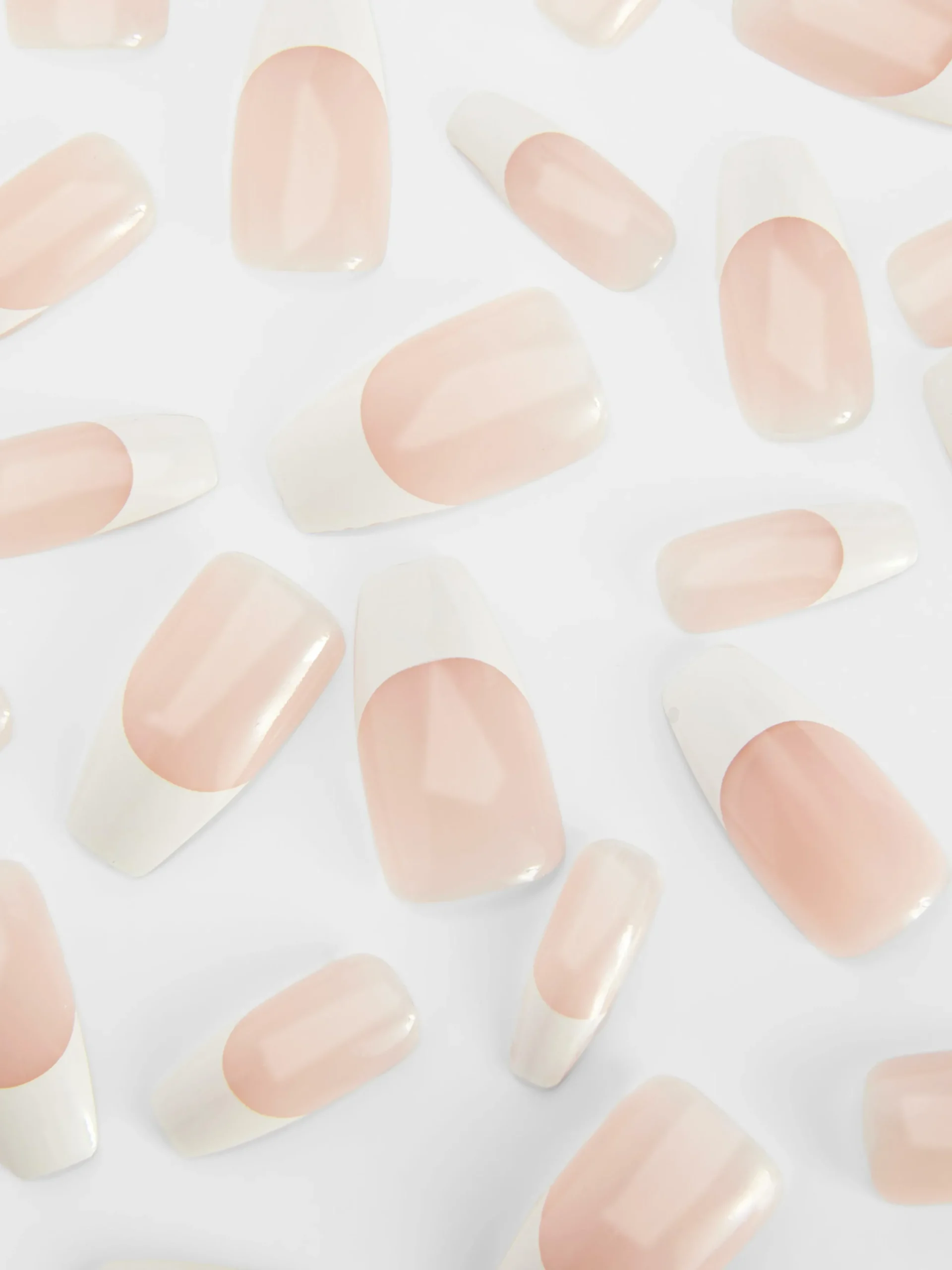 PS Glossy French Jewel Faux Nails