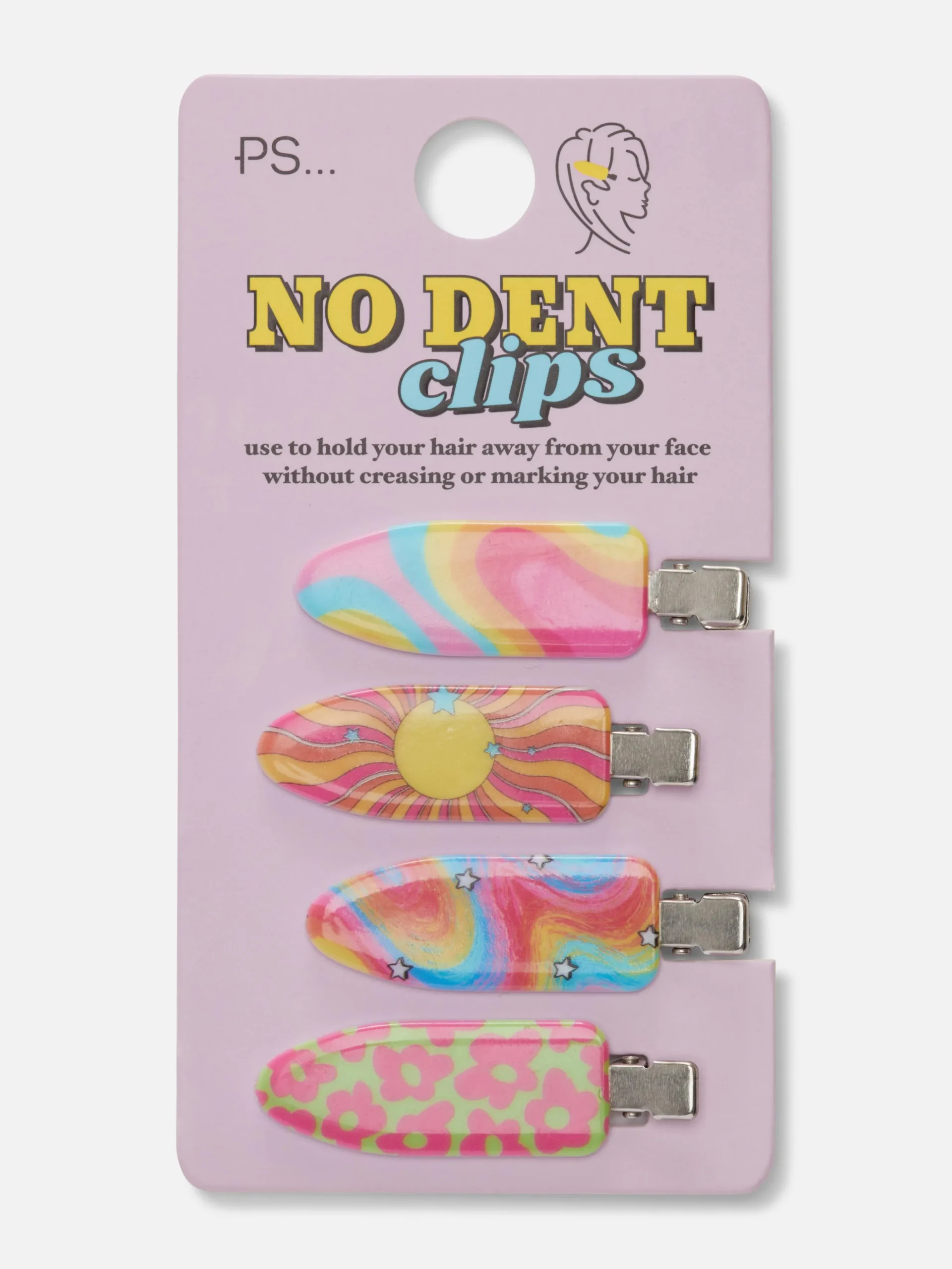 PS Patterned No Dent Hair Clips