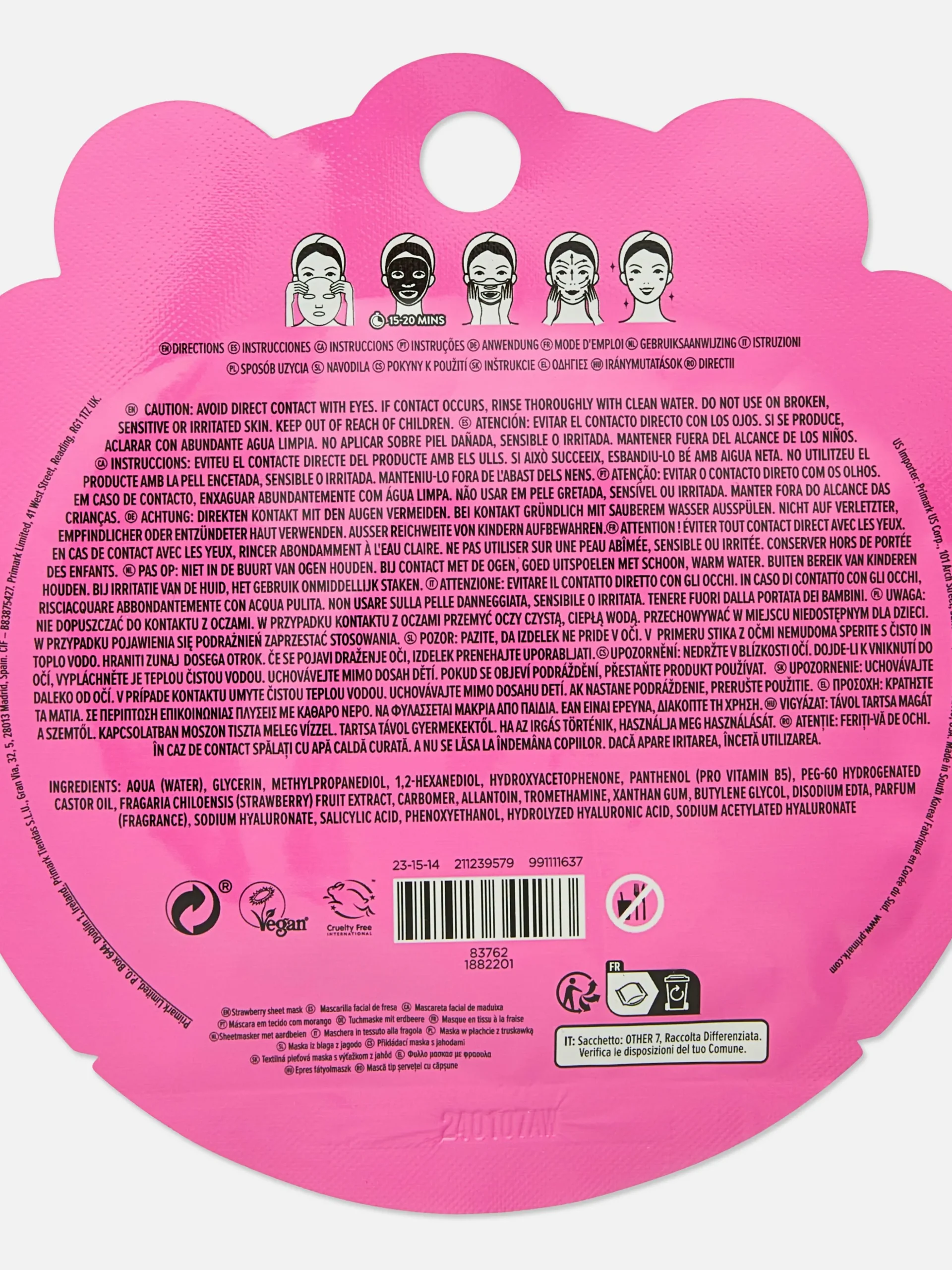 PS Radiate Strawberry Sheet Mask