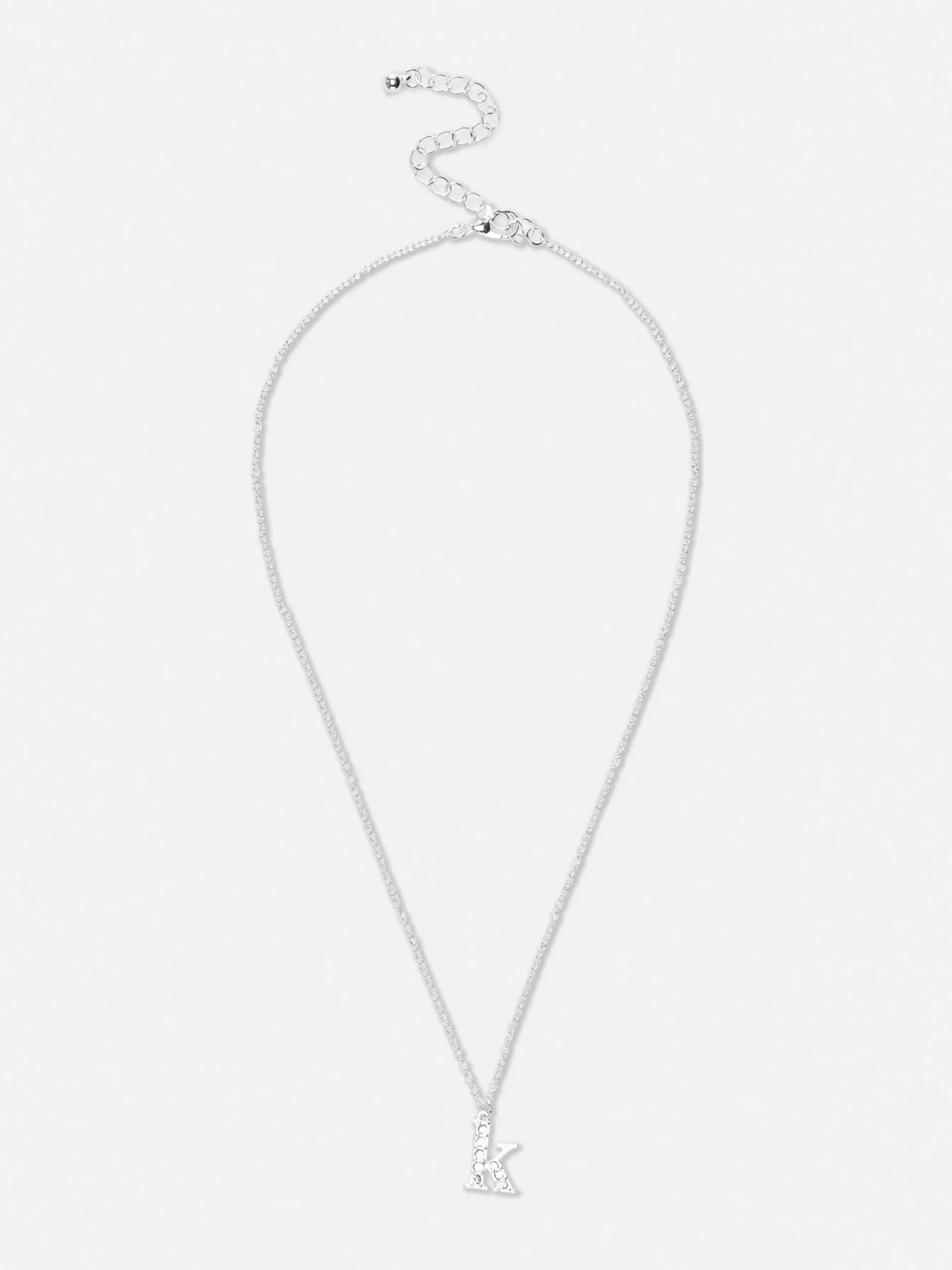 Rhinestone Initial Pendant Necklace