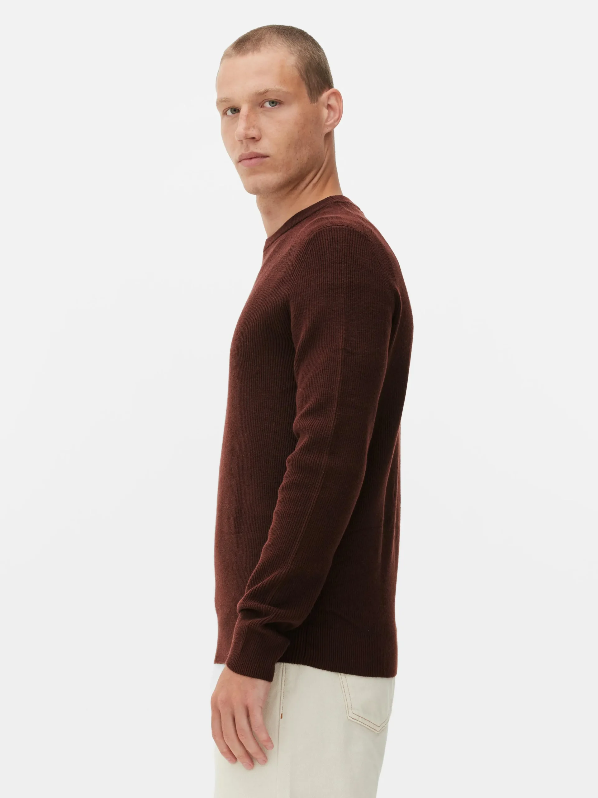 Ribbed Crew Neck Sweater