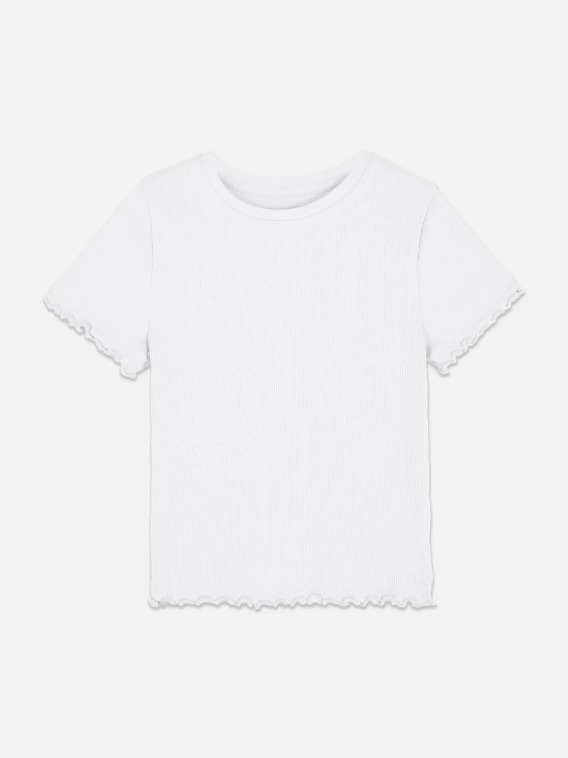 Ribbed Lettuce Trim T-Shirt
