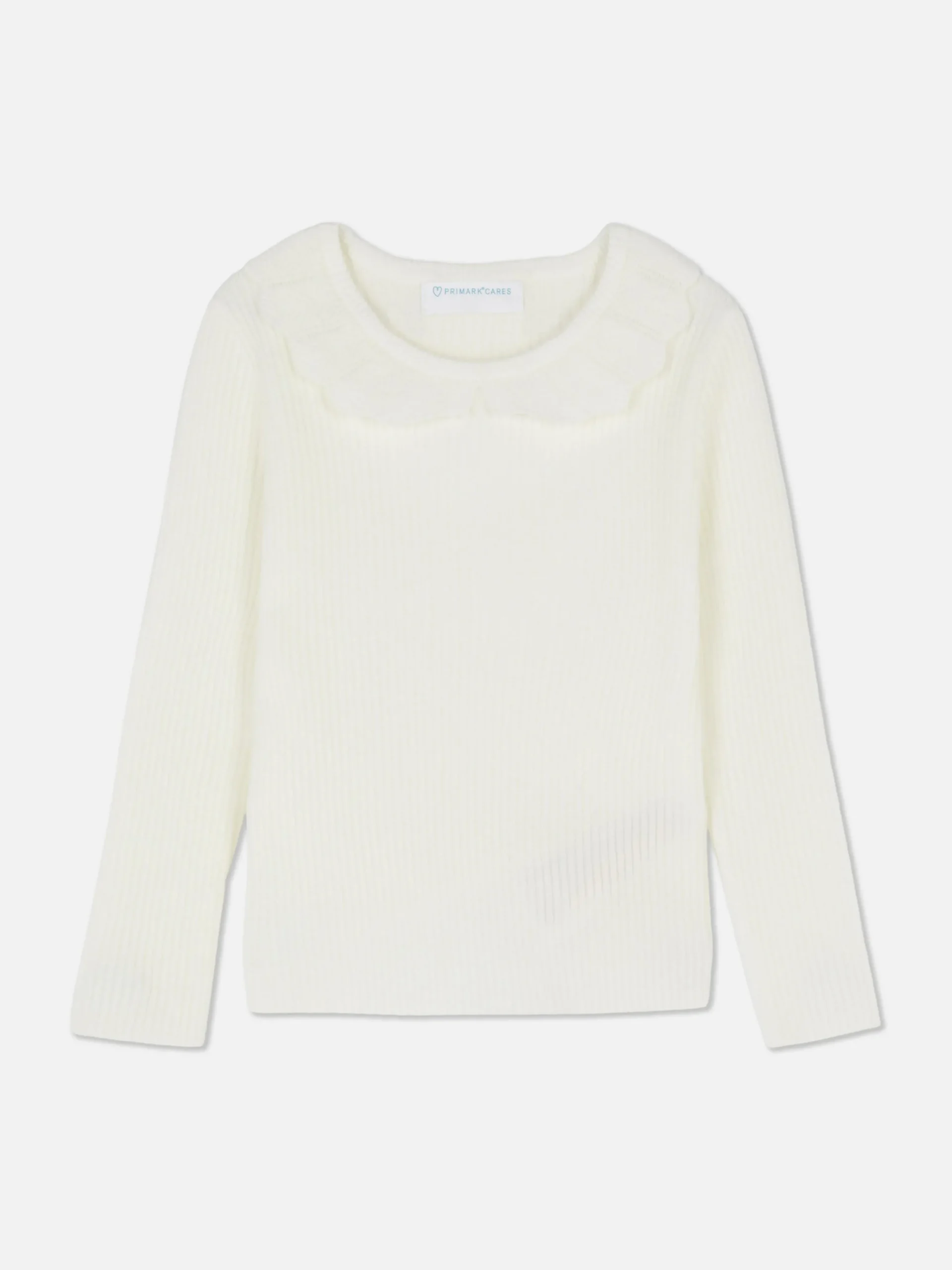 Ribbed Ruffle Collar Sweater
