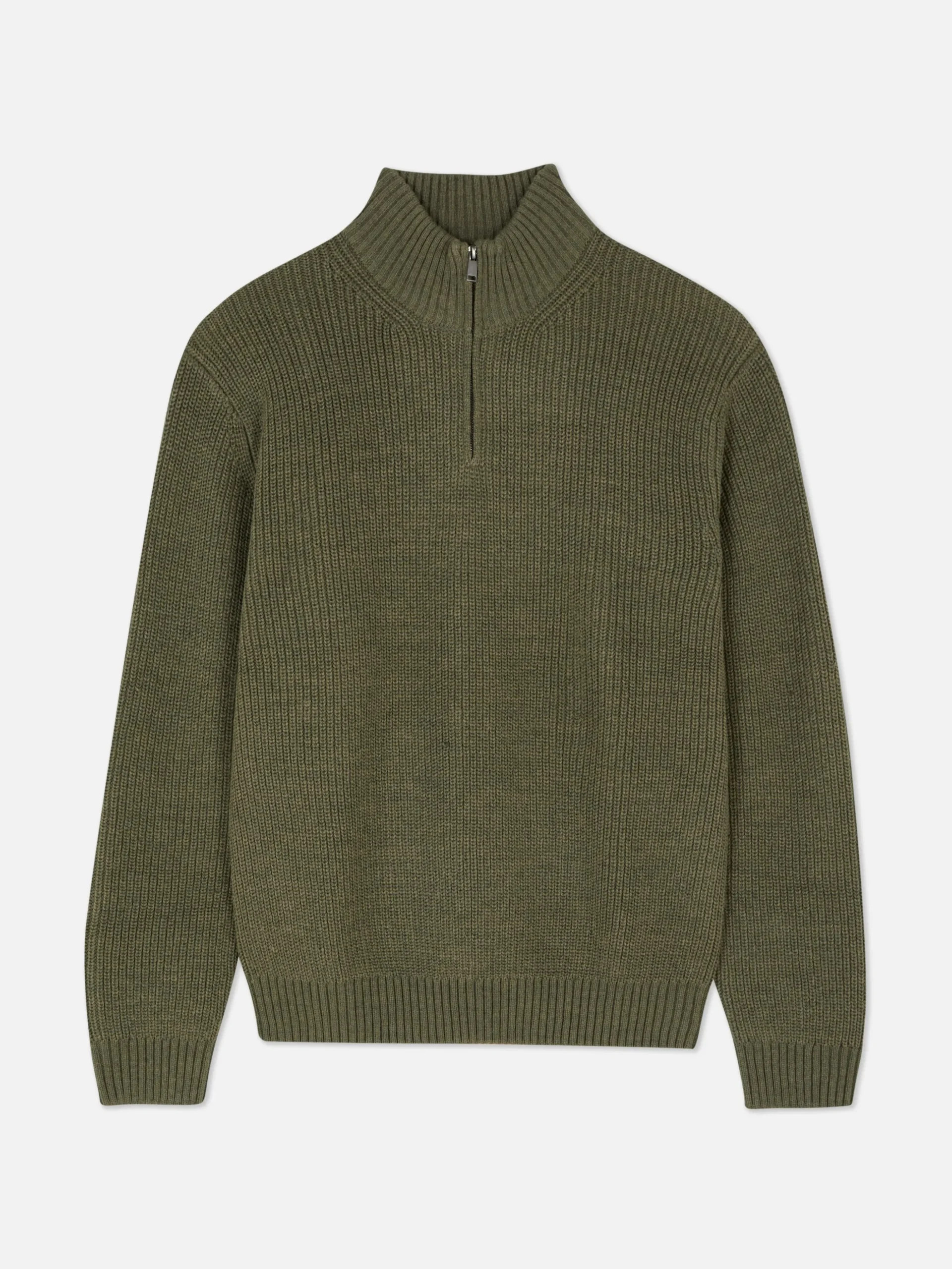 Rib-Knit Half-Zip Sweater