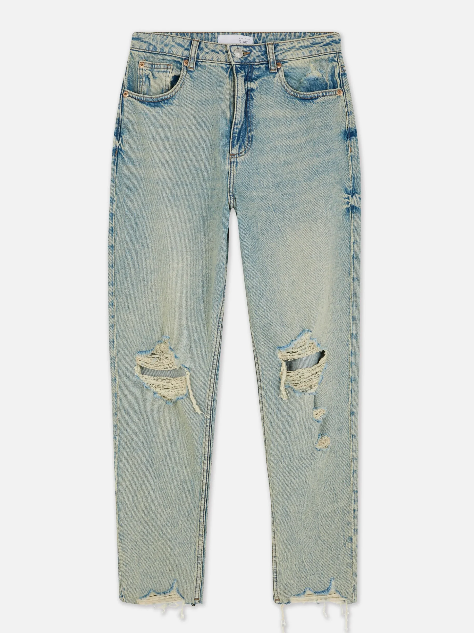 Ripped Denim Mom Jeans