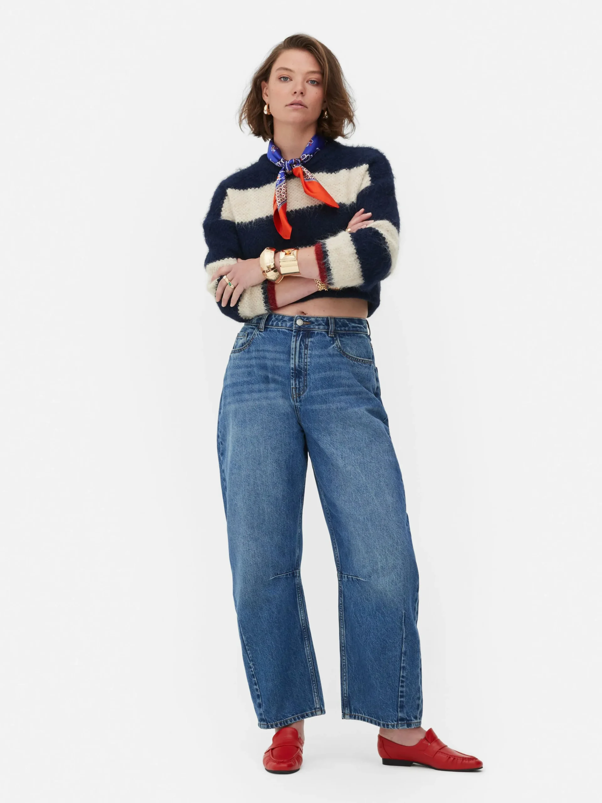 Rita Ora Acid Wash Barrel Jeans