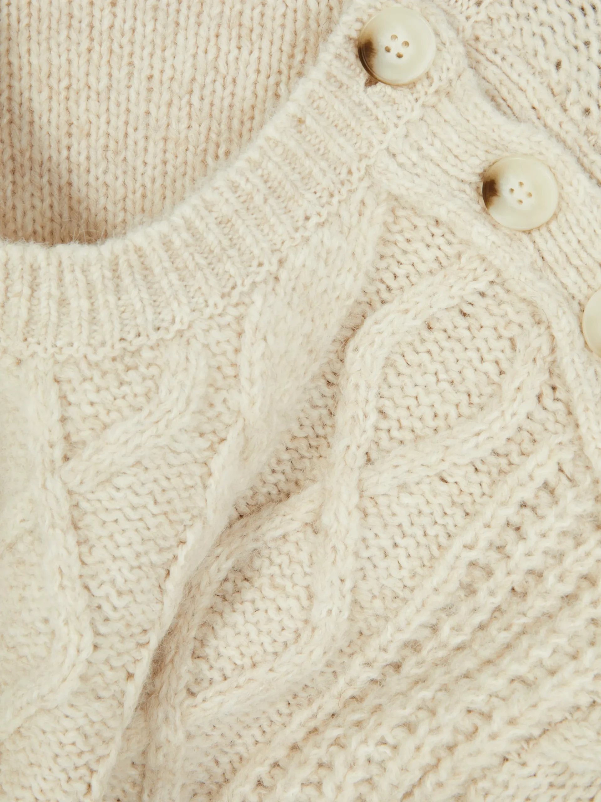 Rita Ora Buttoned Cable Knit Sweater