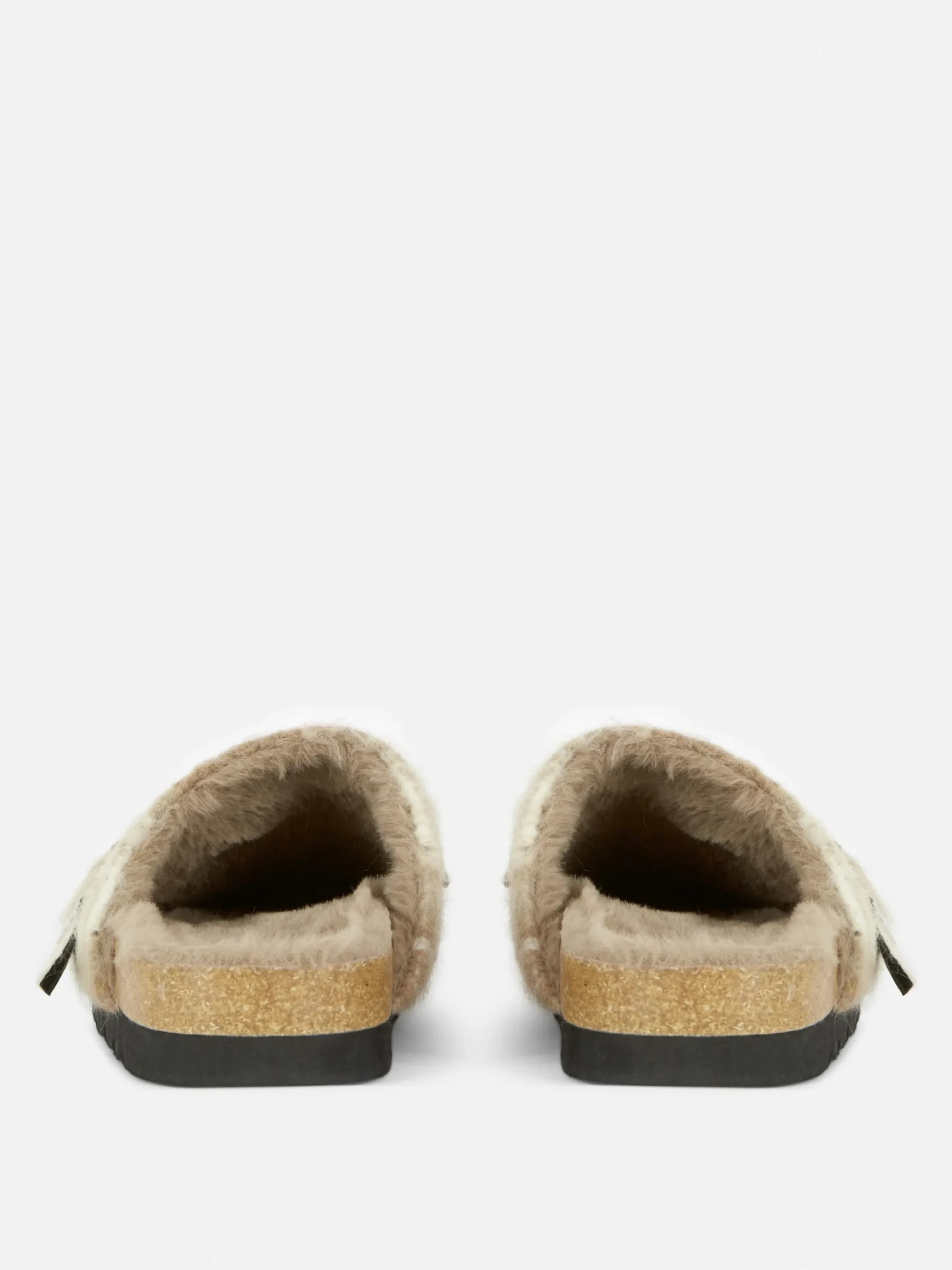 Rita Ora Check Faux Fur Lined Clog Mules