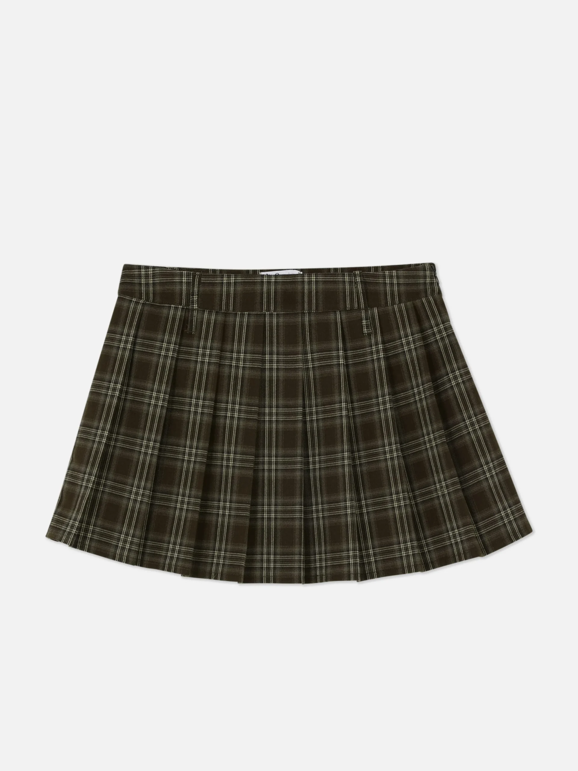 Rita Ora Check Pleated Mini Skirt