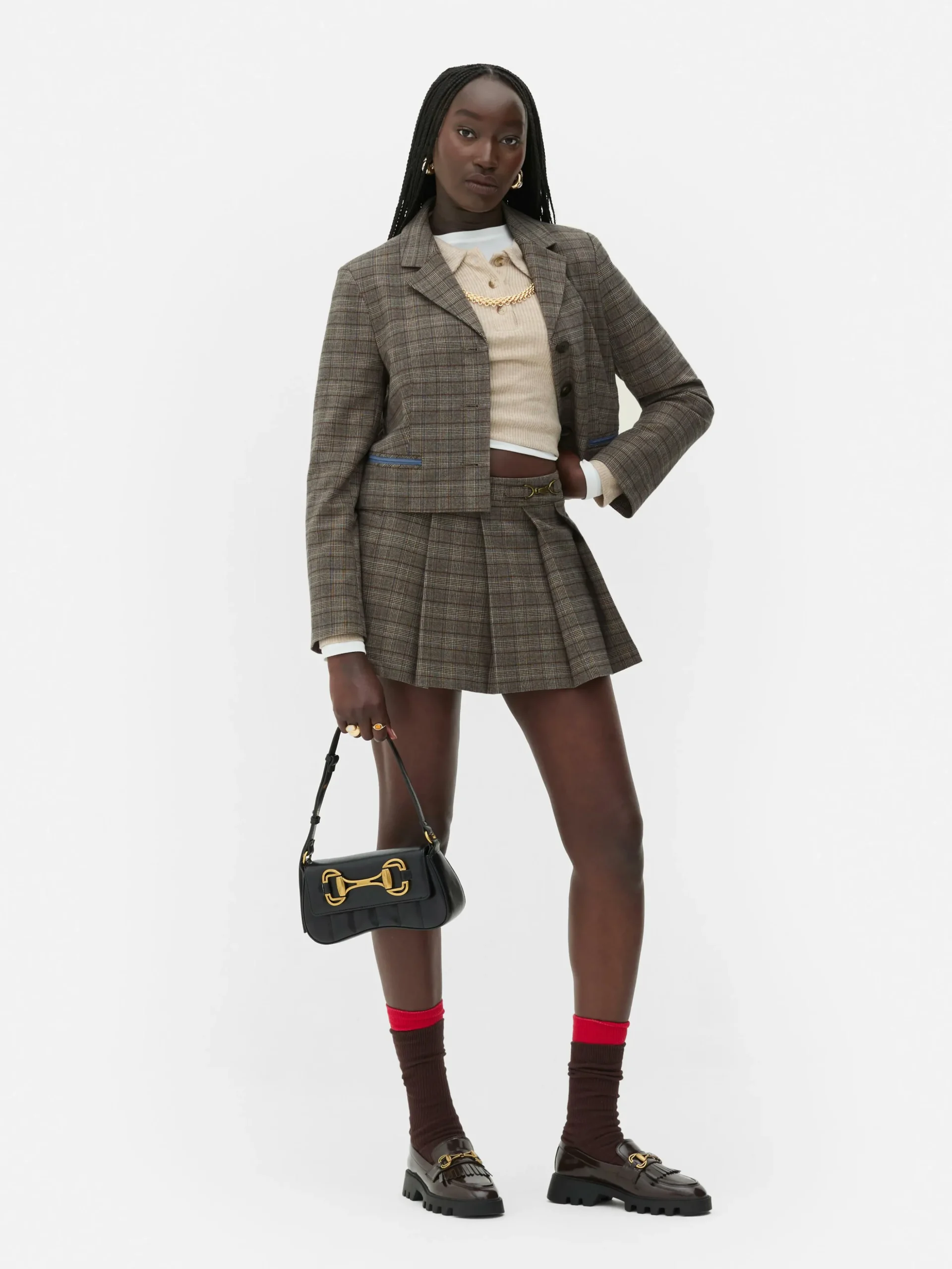 Rita Ora Check Snaffle Detail Mini Skort