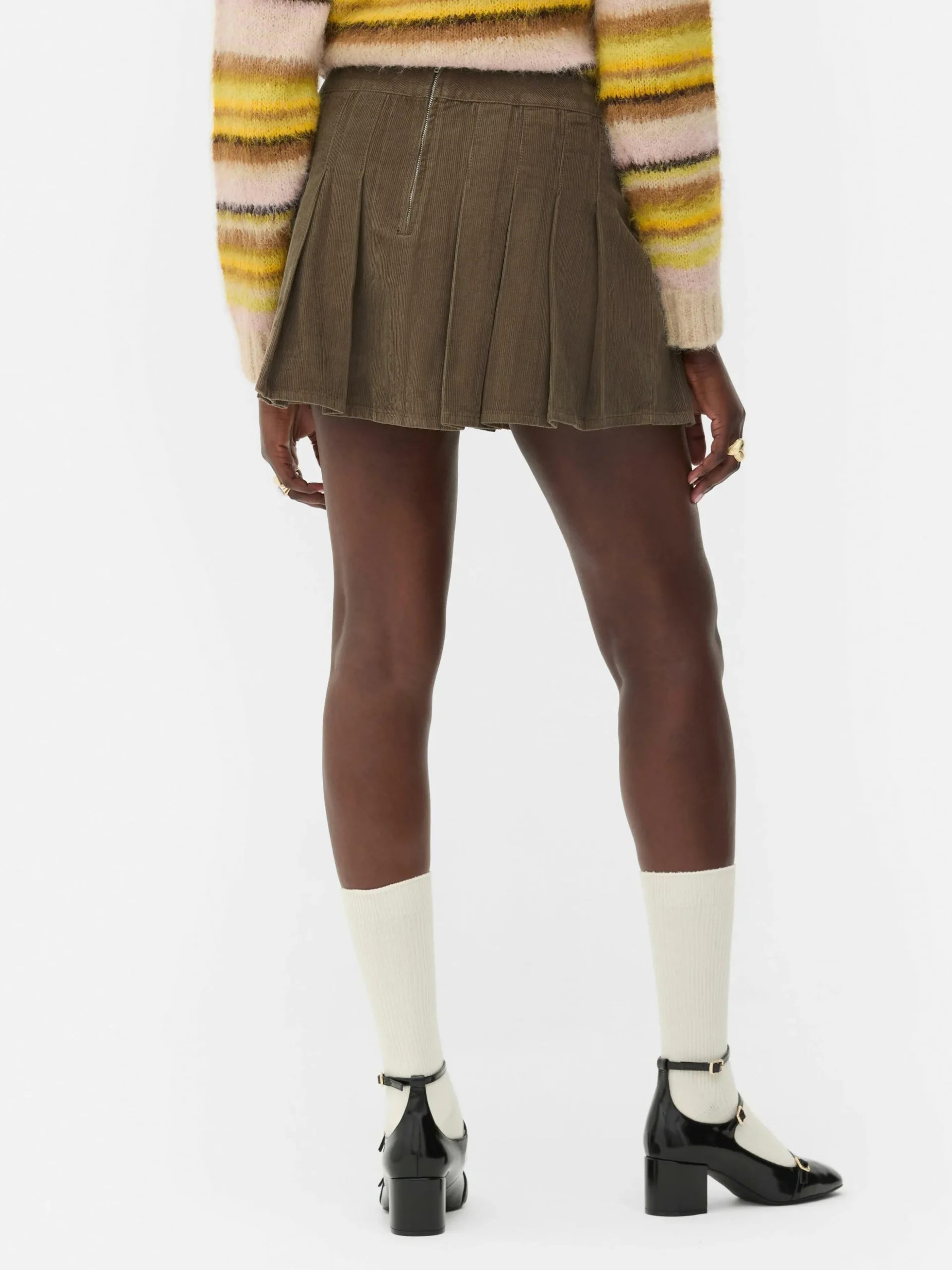 Rita Ora Corduroy Mini Skirt