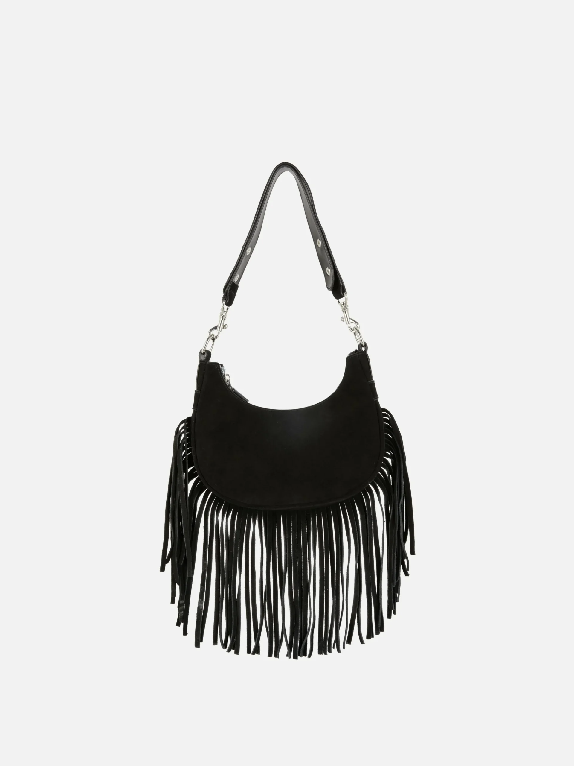 Rita Ora Fringed Suede Shoulder Bag