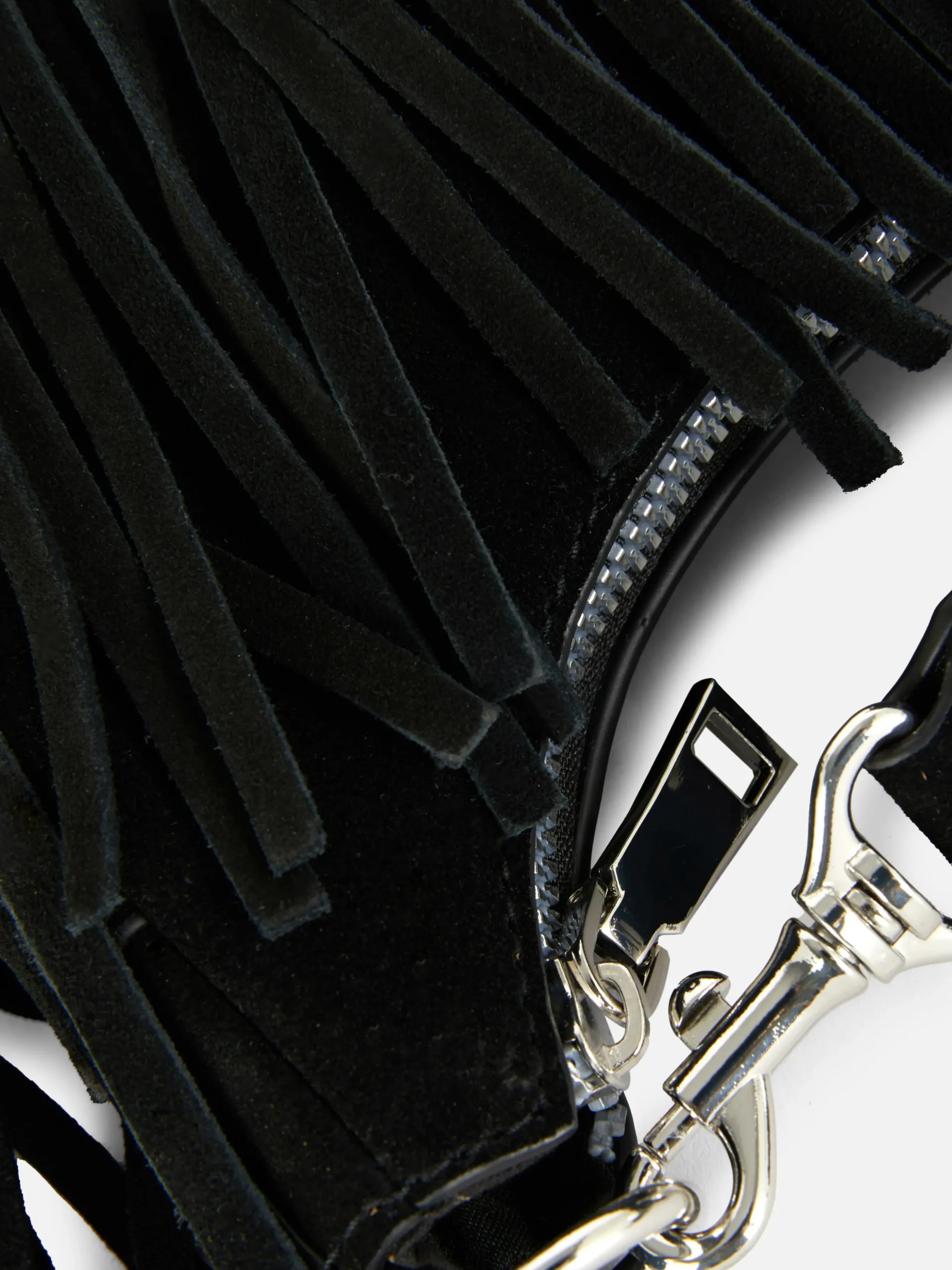 Rita Ora Fringed Suede Shoulder Bag