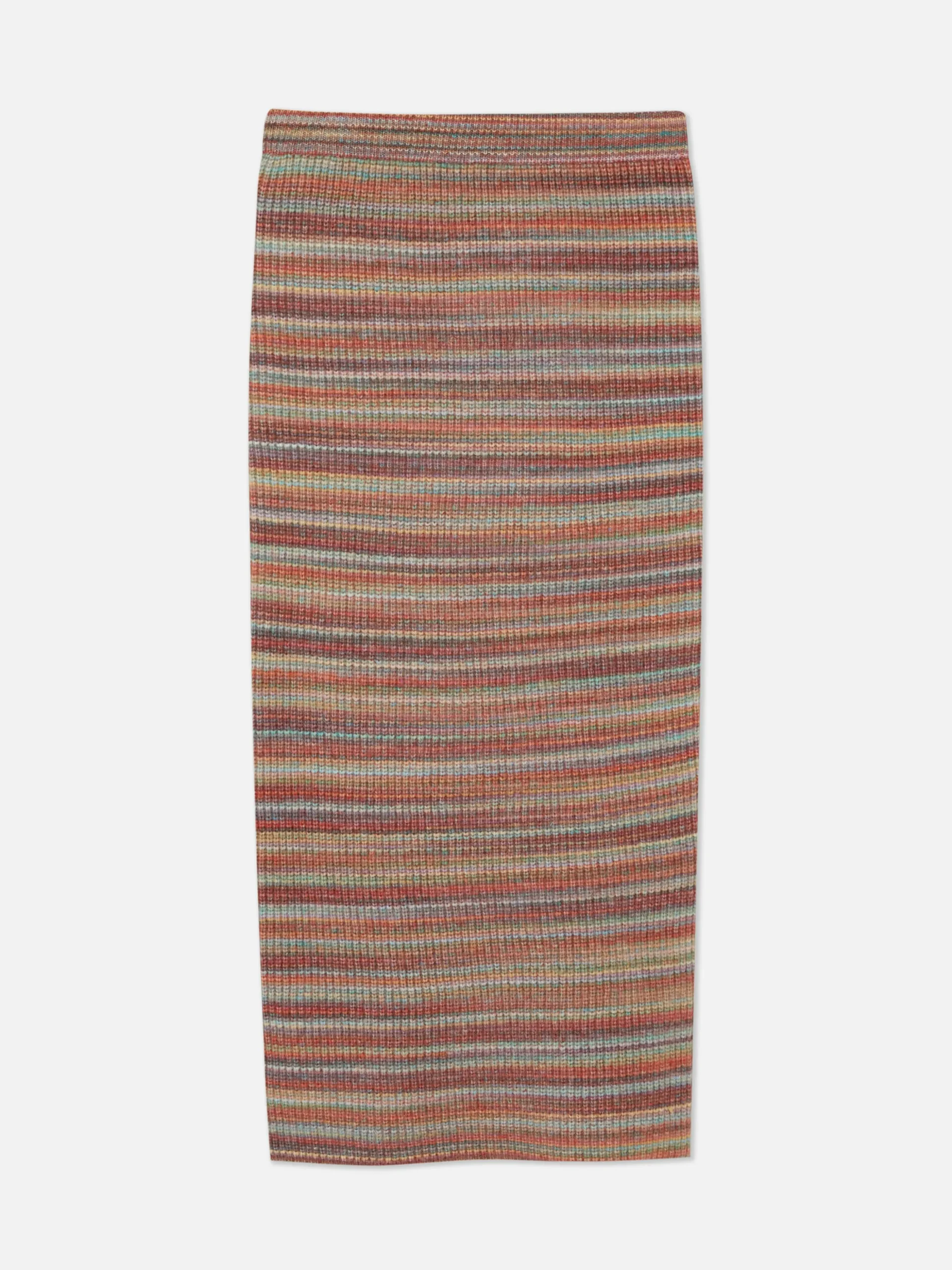Rita Ora Striped Knit Midi Skirt