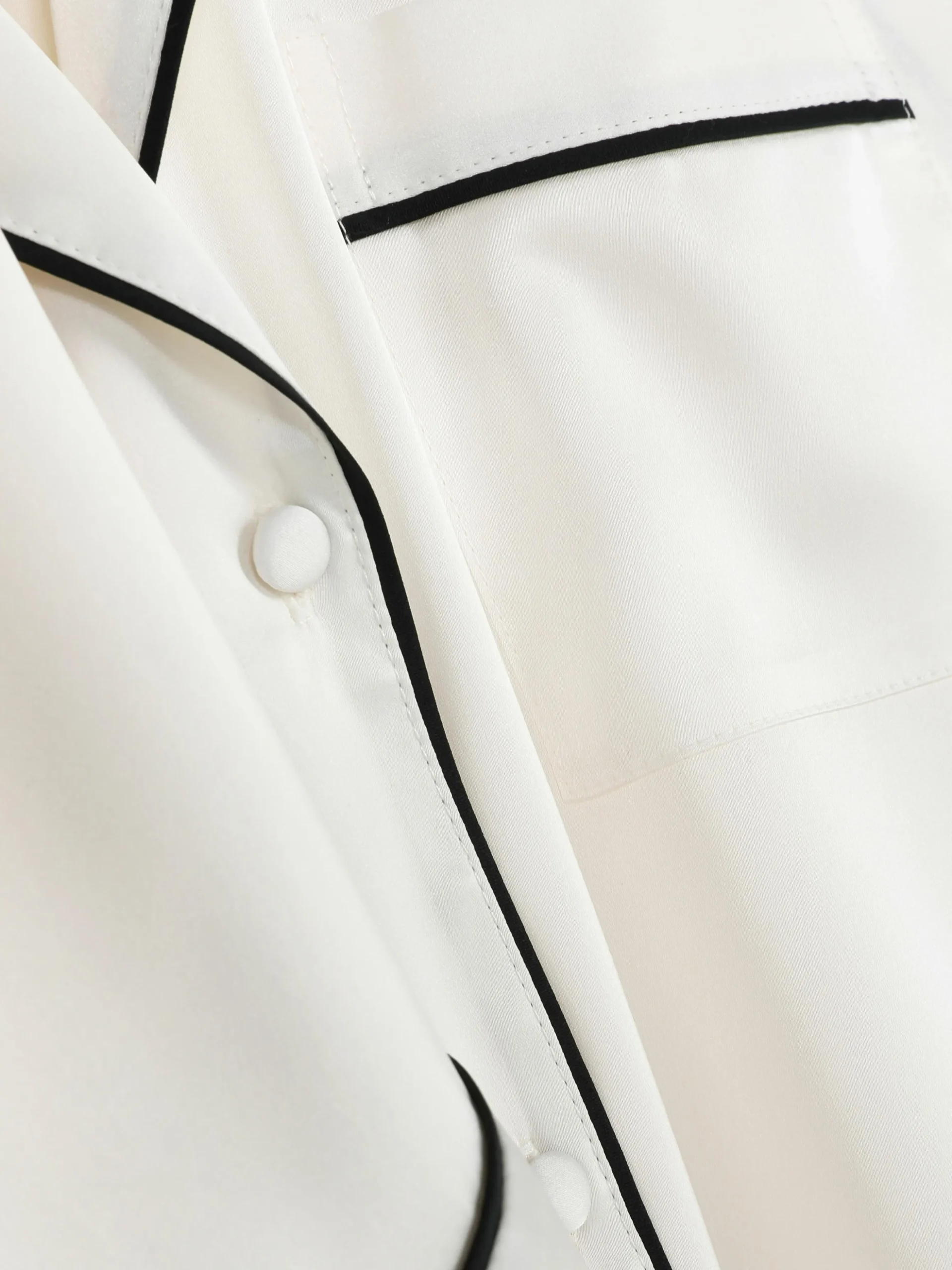Satin Long Sleeve Shirt Pajama Set