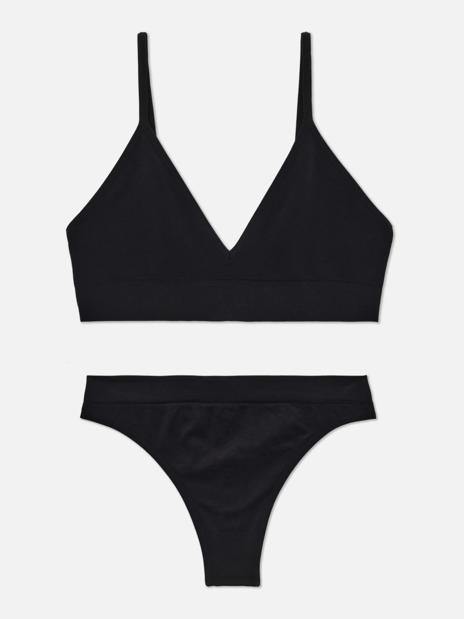 Seamless Triangle Bralette And Thong Set